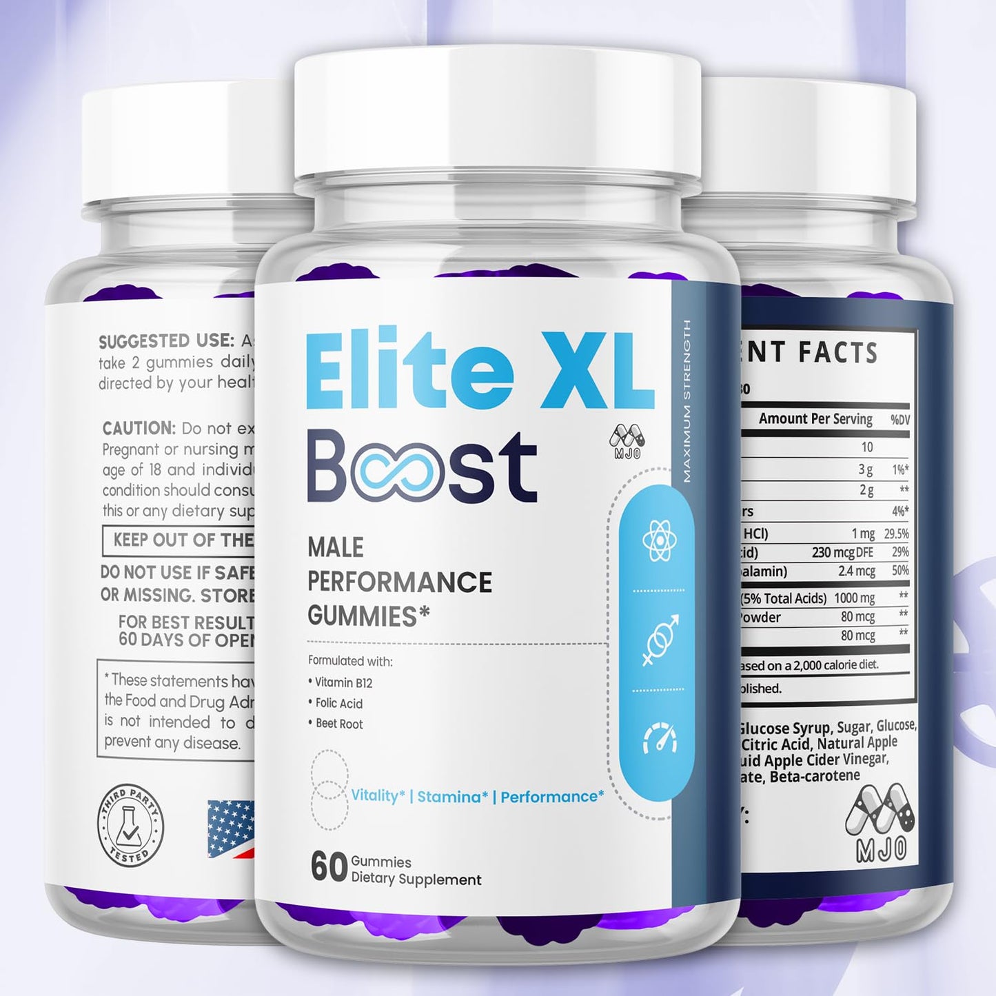 MJO Elite XL Boost Gummies for Men Chewable, 180 Gummies