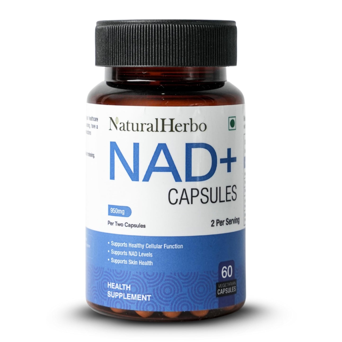 NaturalHerbo NAD+ Supplement 950mg Capsules, 60 Count