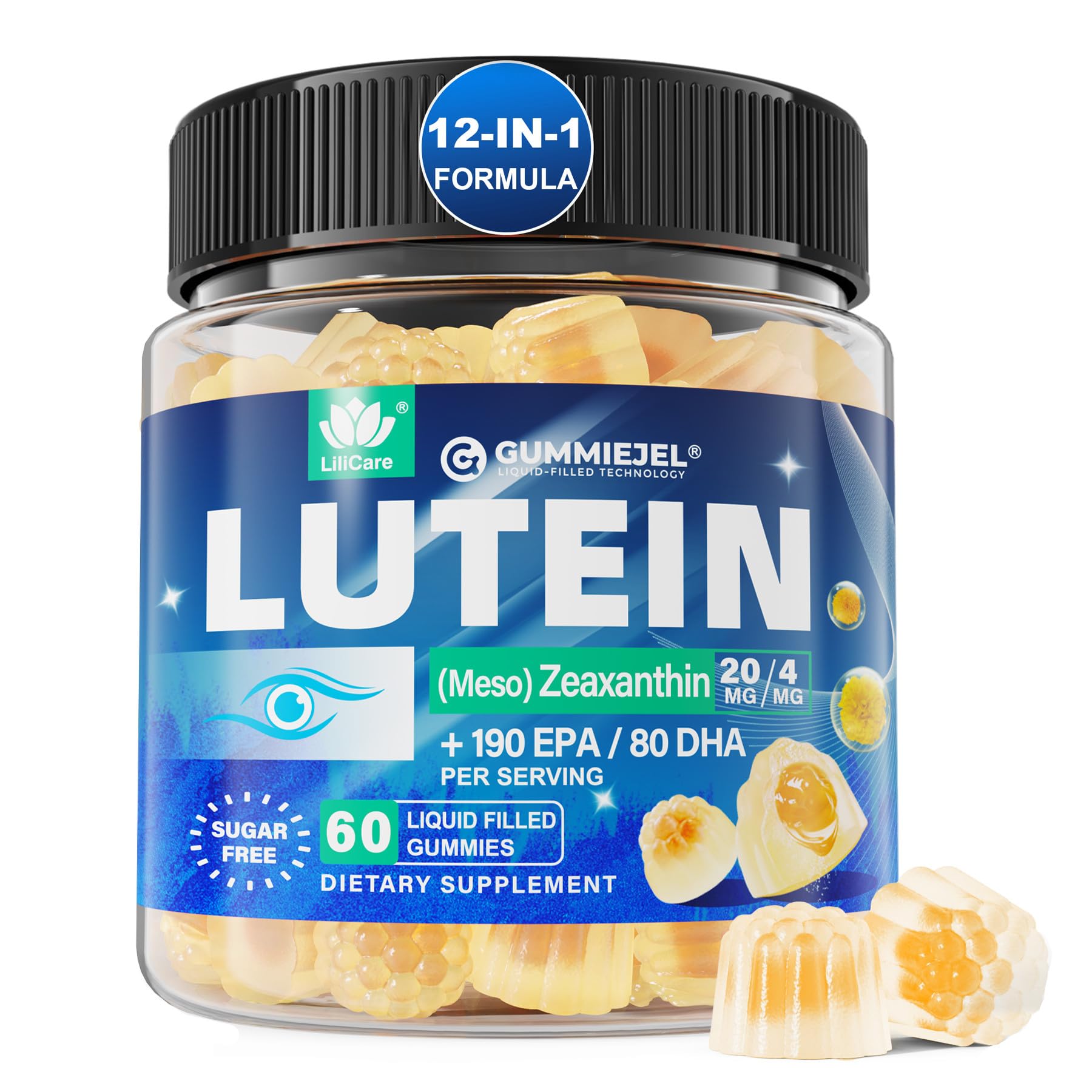 LILICARE Lutein and Zeaxanthin Eye Supplements Gummy, 60 Count