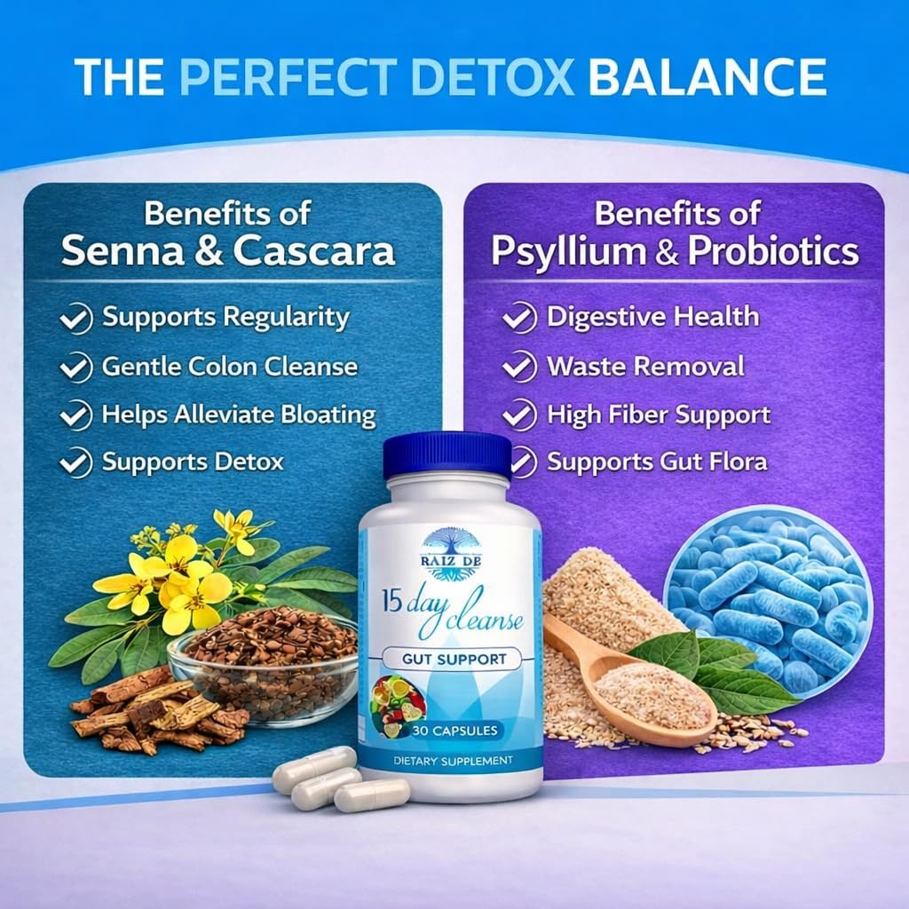 Raiz DE 15-Day Digestive Detox Gut Cleanse Capsule 30 Count