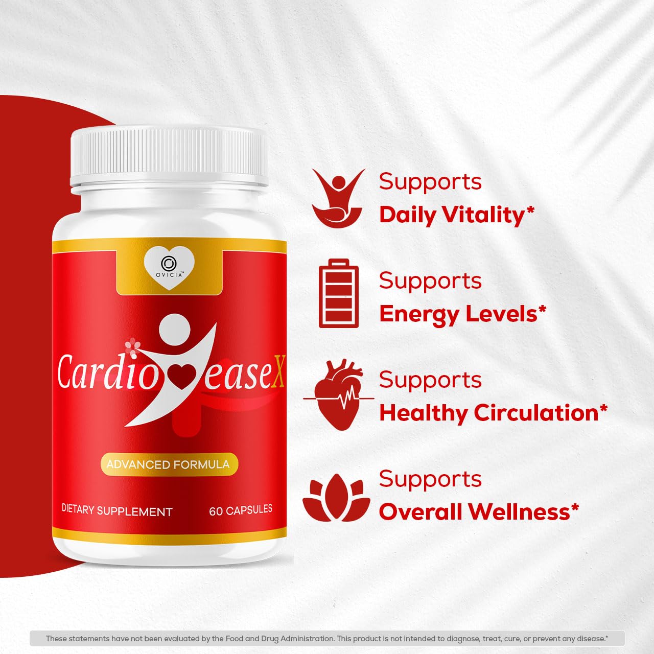 OVICIA CardioEase X Capsules, 60 Count