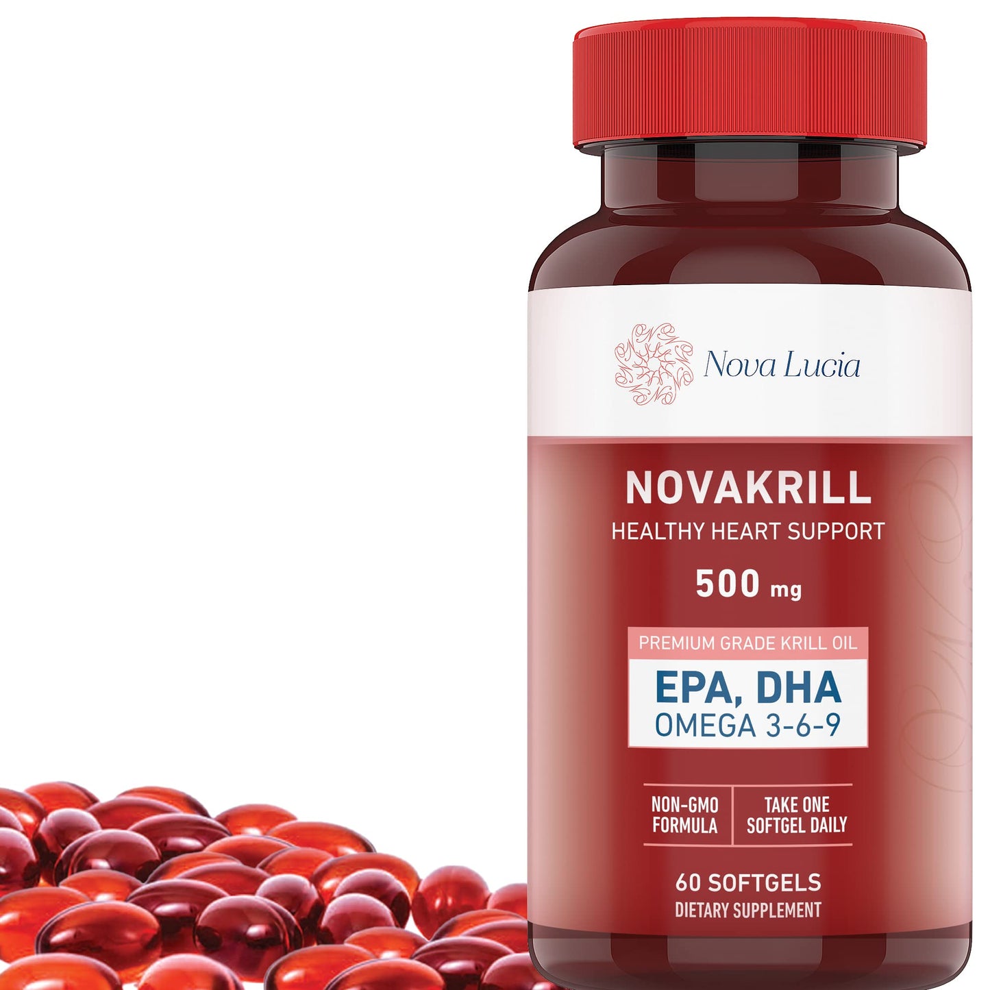 Nova Lucia NovaKrill Krill Oil Omega 3 Supplement Softgel 1 Count