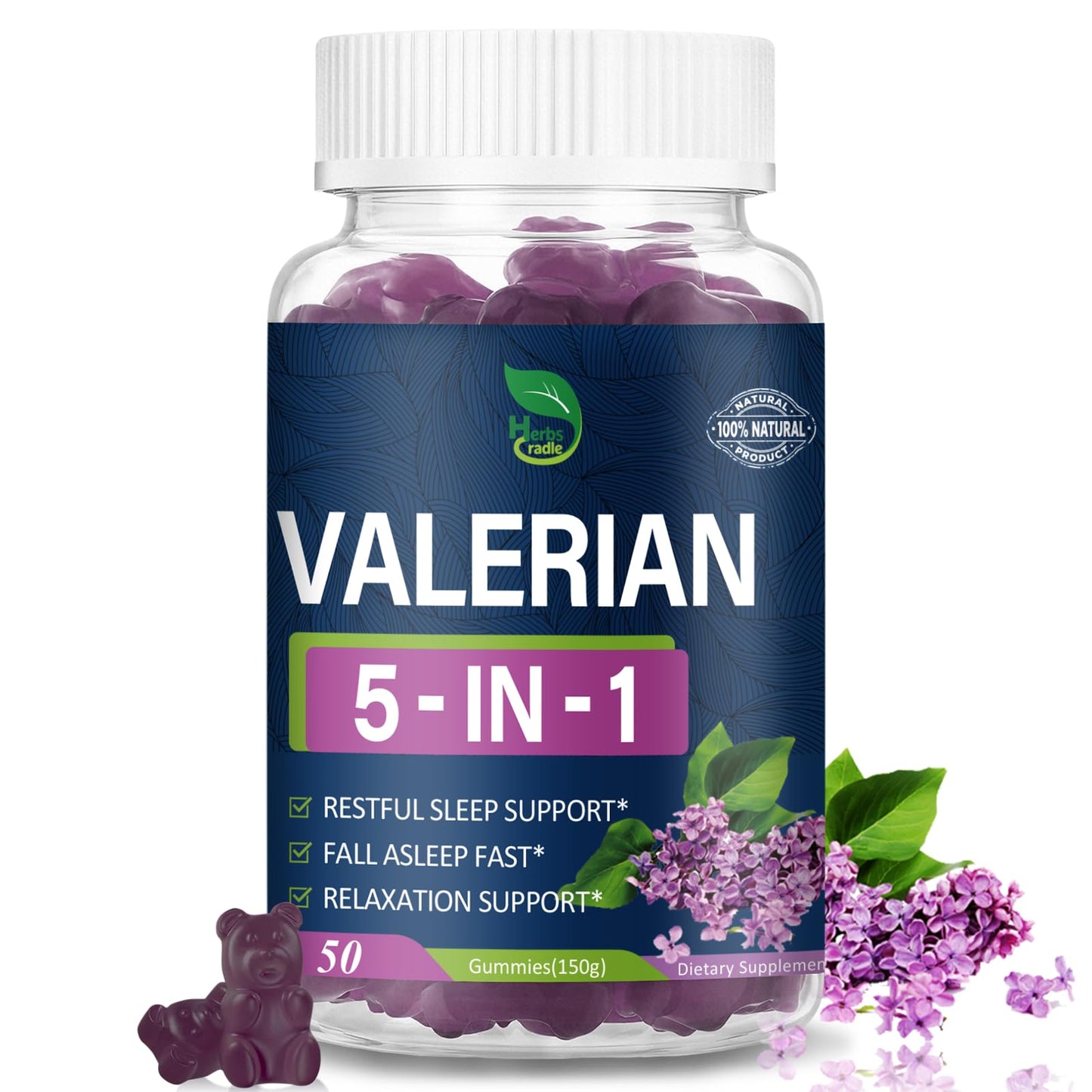 Herbscradle Valerian Root Extract Gummies, 60 Count