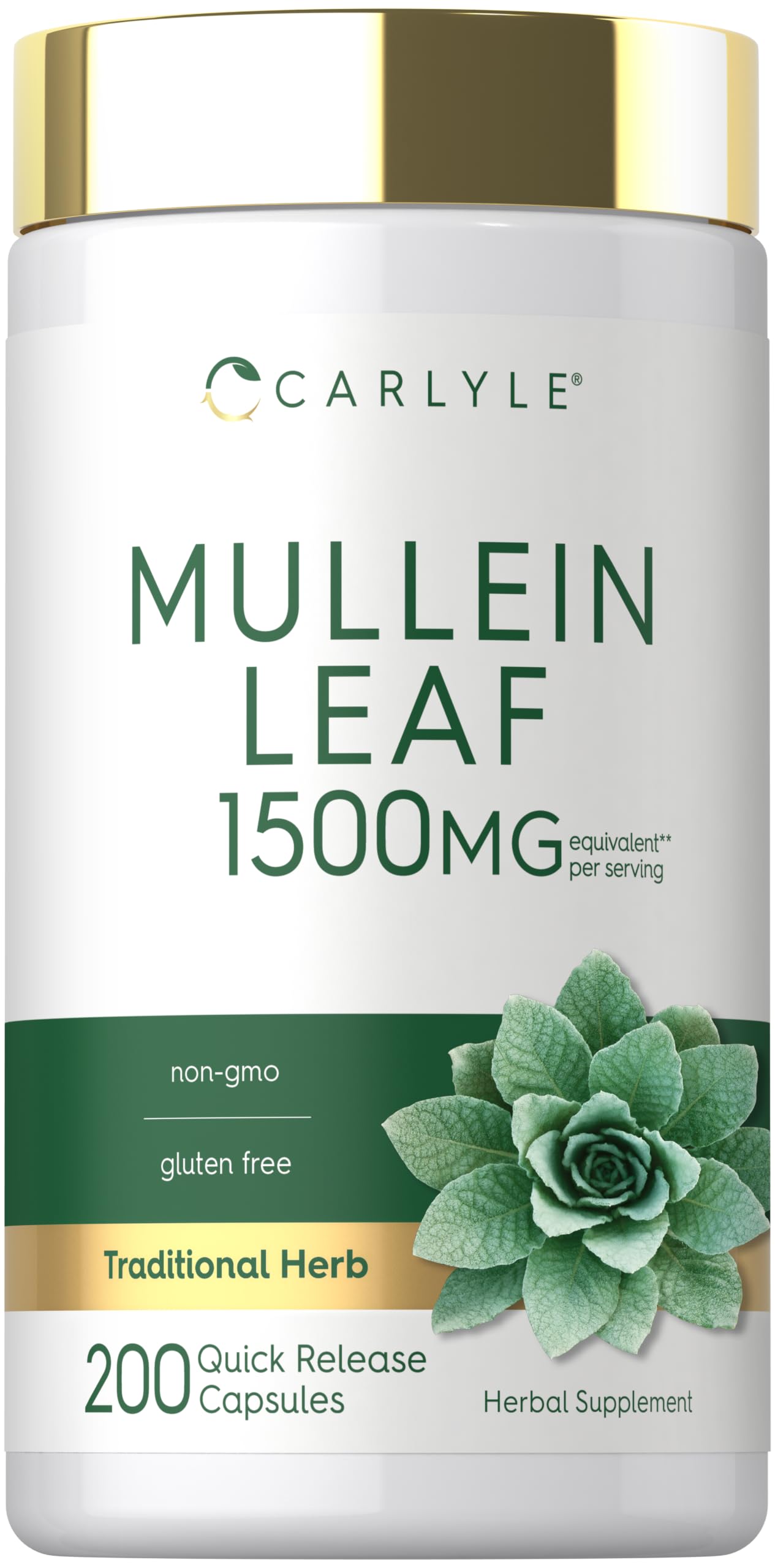 Carlyle Mullein Leaf Extract, 200 Capsules