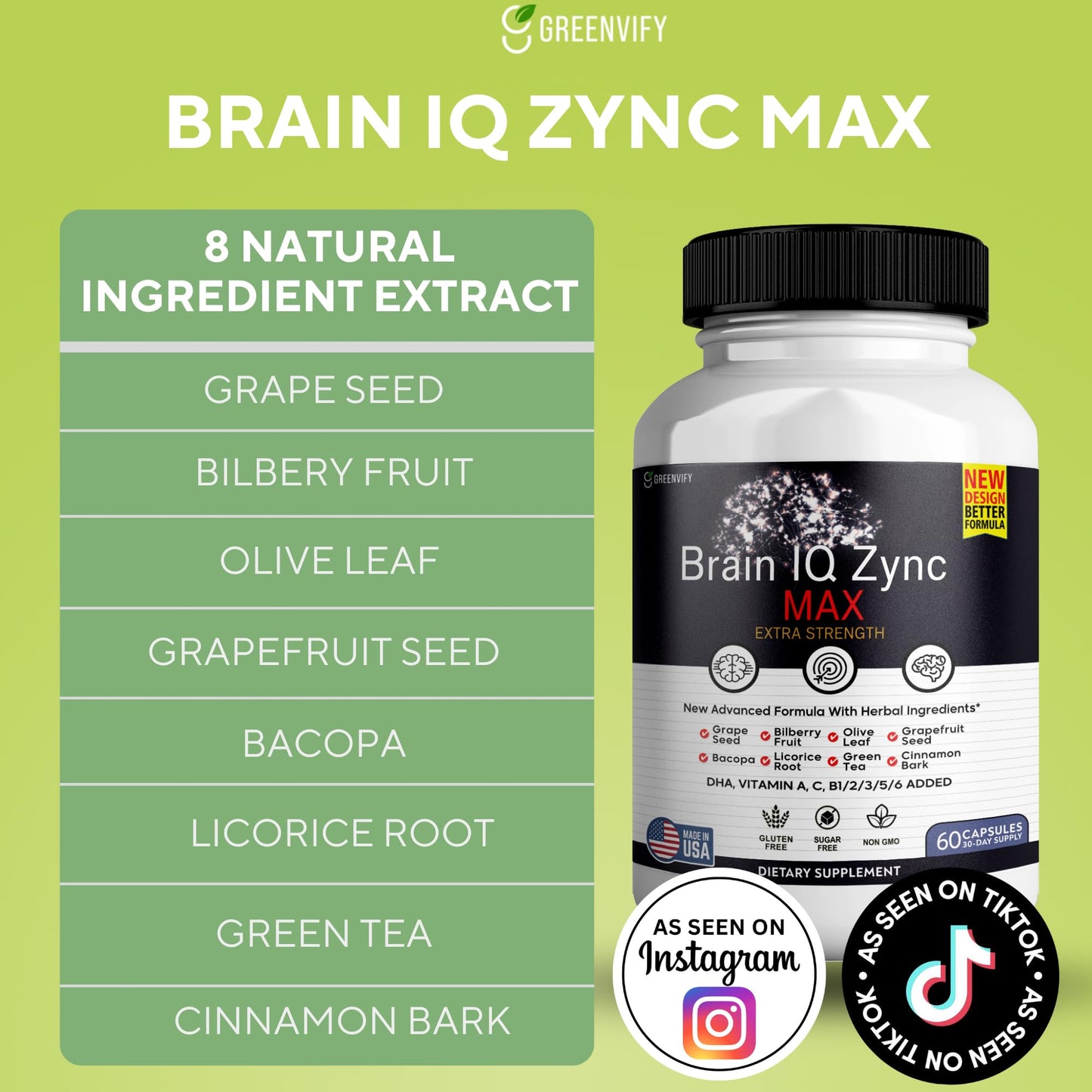 GREENVIFY Brain IQ Zync Max Capsules 120