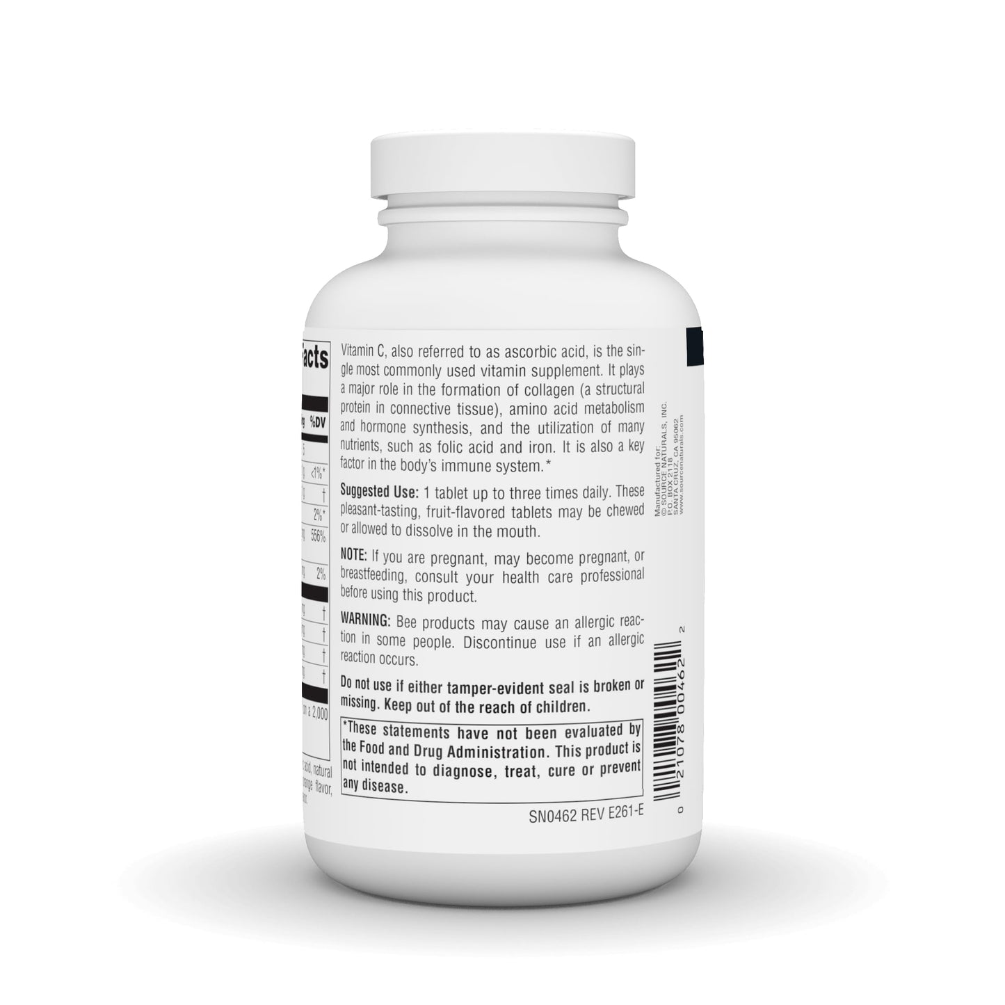 Source Naturals Chewable C Acerola Cherry Immune Support 500mg Tablets, 100 Tablets