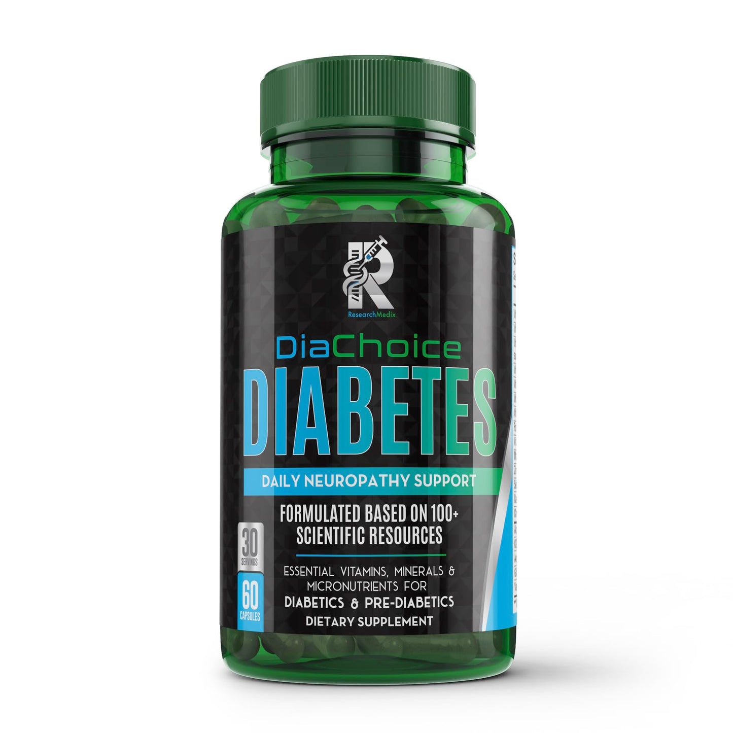 ResearchMedix DiaChoice Neuropathy Support with Alpha Lipoic Acid 600 mg Capsules, 60 Count