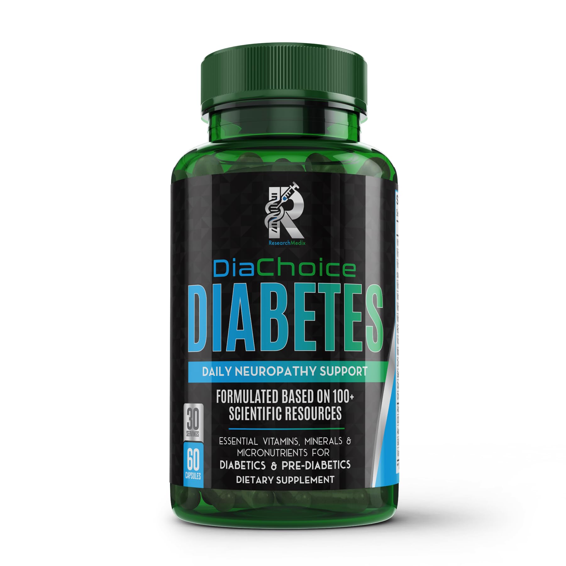 ResearchMedix DiaChoice Neuropathy Support with Alpha Lipoic Acid 600 mg Capsules, 60 Count