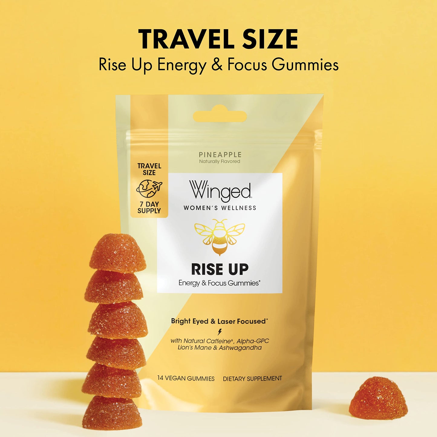 Winged Wellness Rise Up Gummies I B12 for Energy, 14 Count