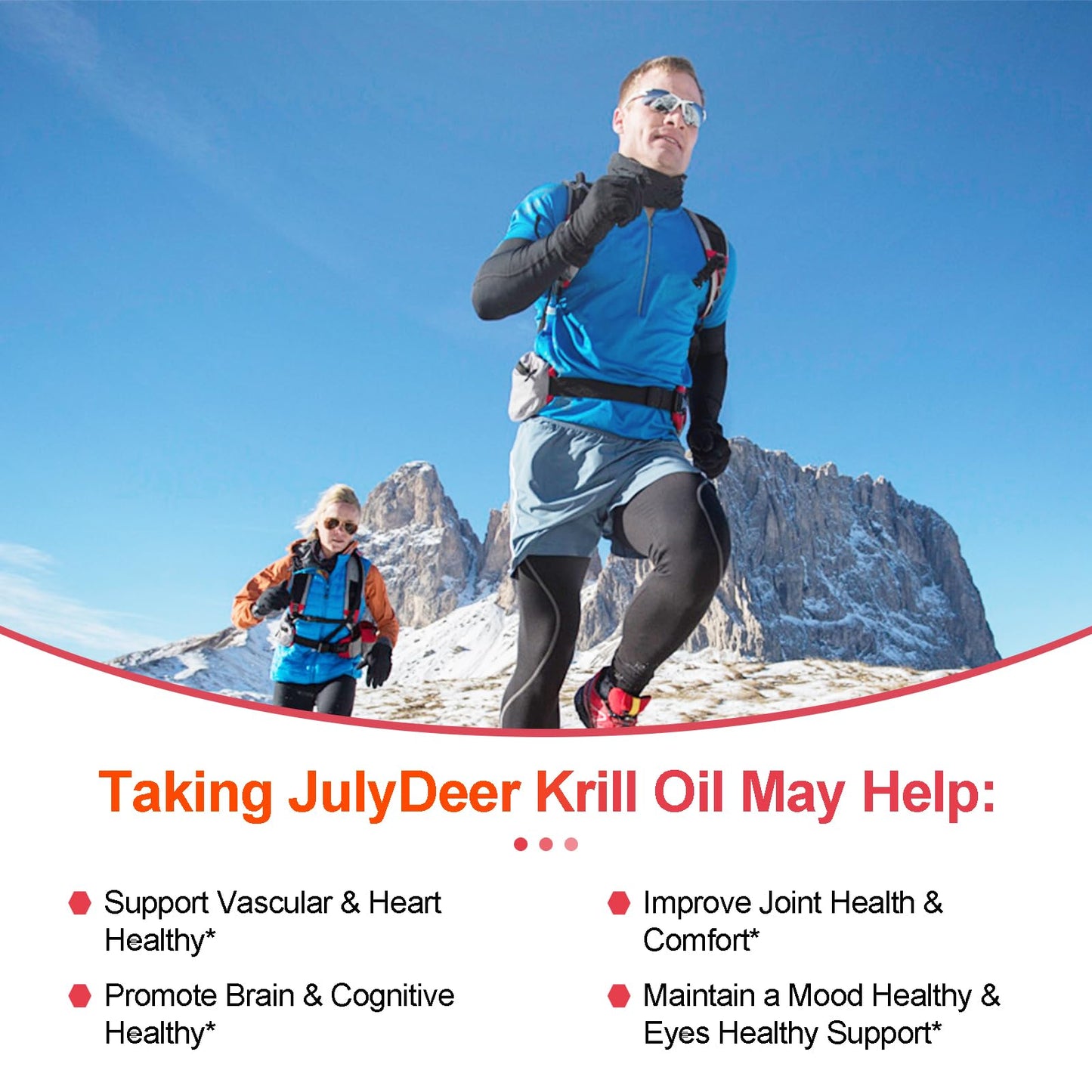 JulyDeer Antarctic Krill Oil 1000 mg with Omega-3s EPA, DHA, Astaxanthin & Phospholipids Softgels, 120 count