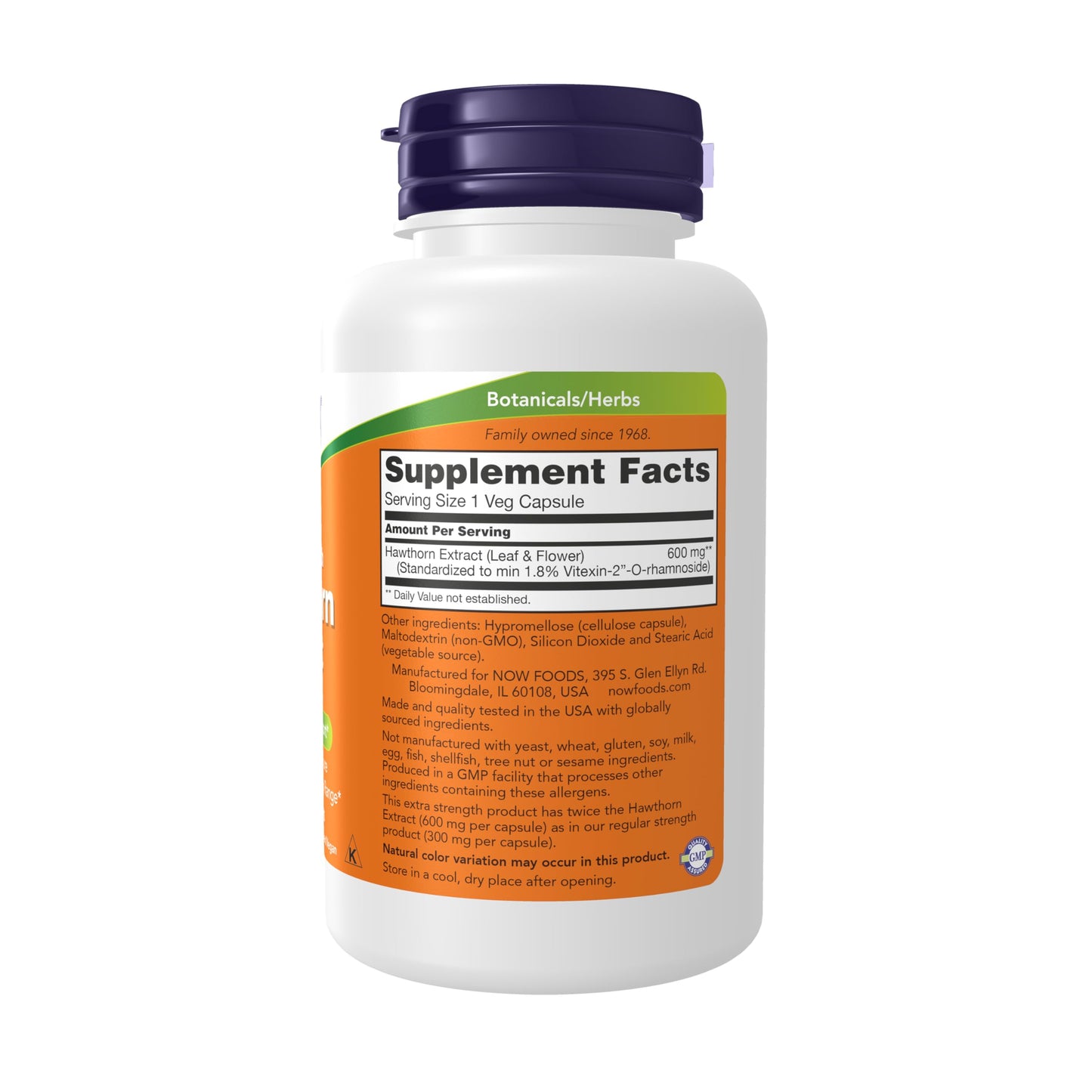 NOW Foods Hawthorn Extract 600 mg Extra Strength Cardiovascular Support Capsule, 90 Veg Capsules
