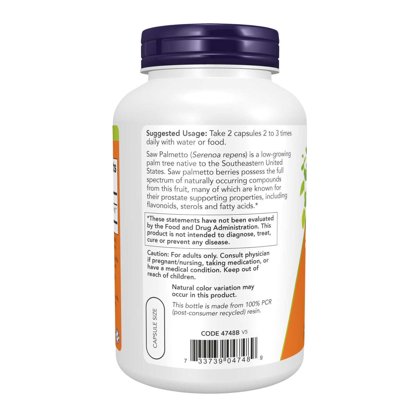 NOW Foods Saw Palmetto Berries (Serenoa repens) 550 mg Capsule, 250 Veg Capsules