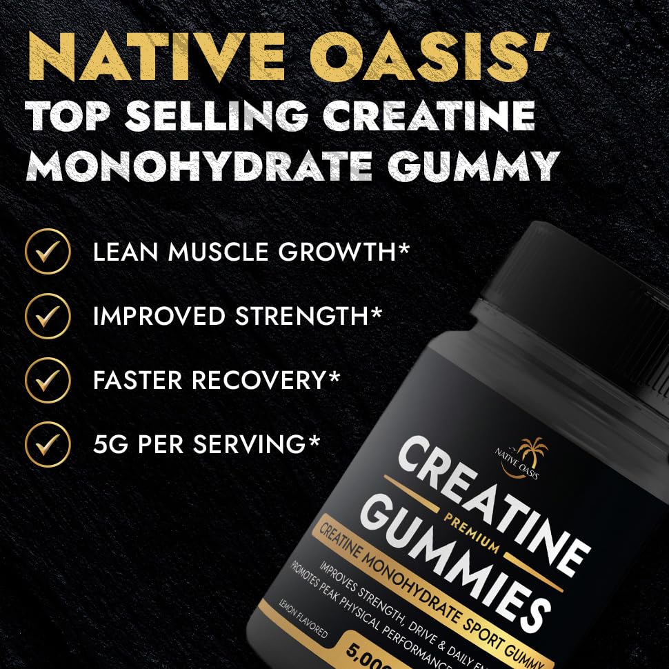 NATIVE OASIS Creatine Monohydrate Gummy 60 Count