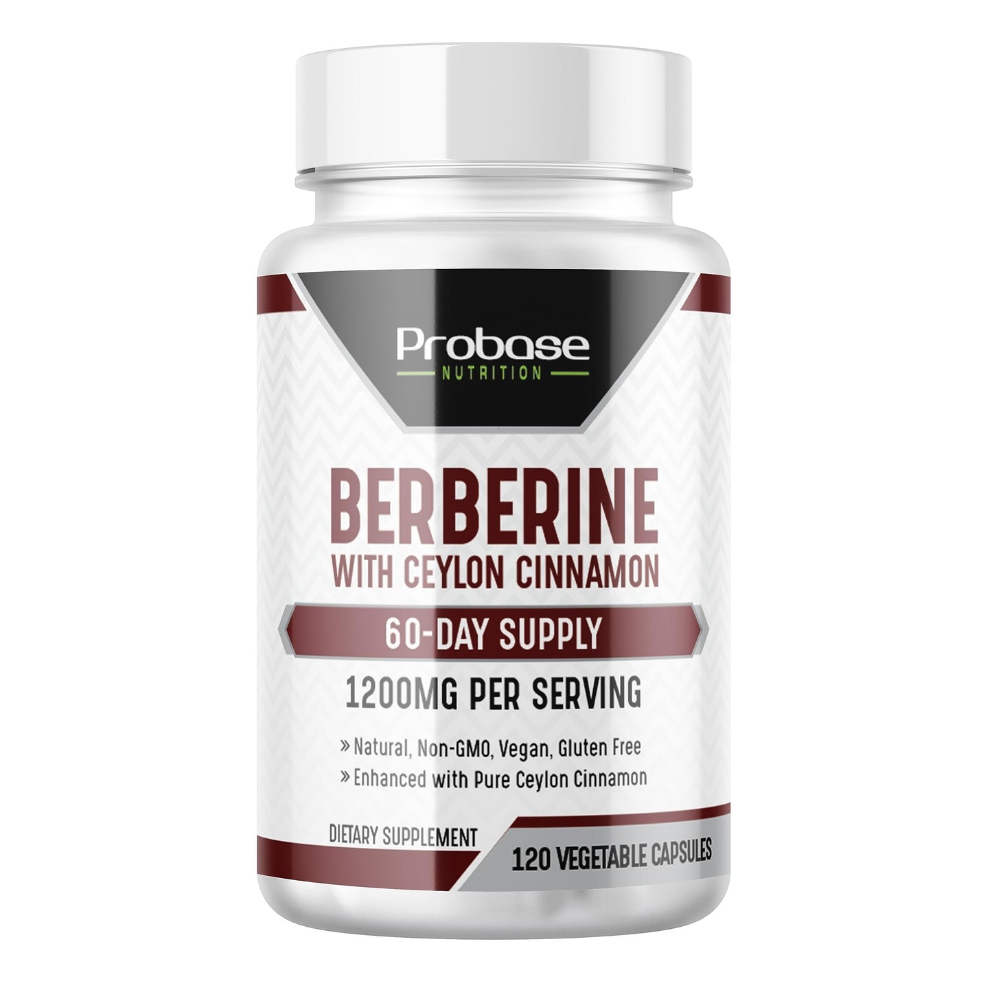 Probase Nutrition Berberine 1200mg with Ceylon Cinnamon Extract Capsule, 120 Capsules
