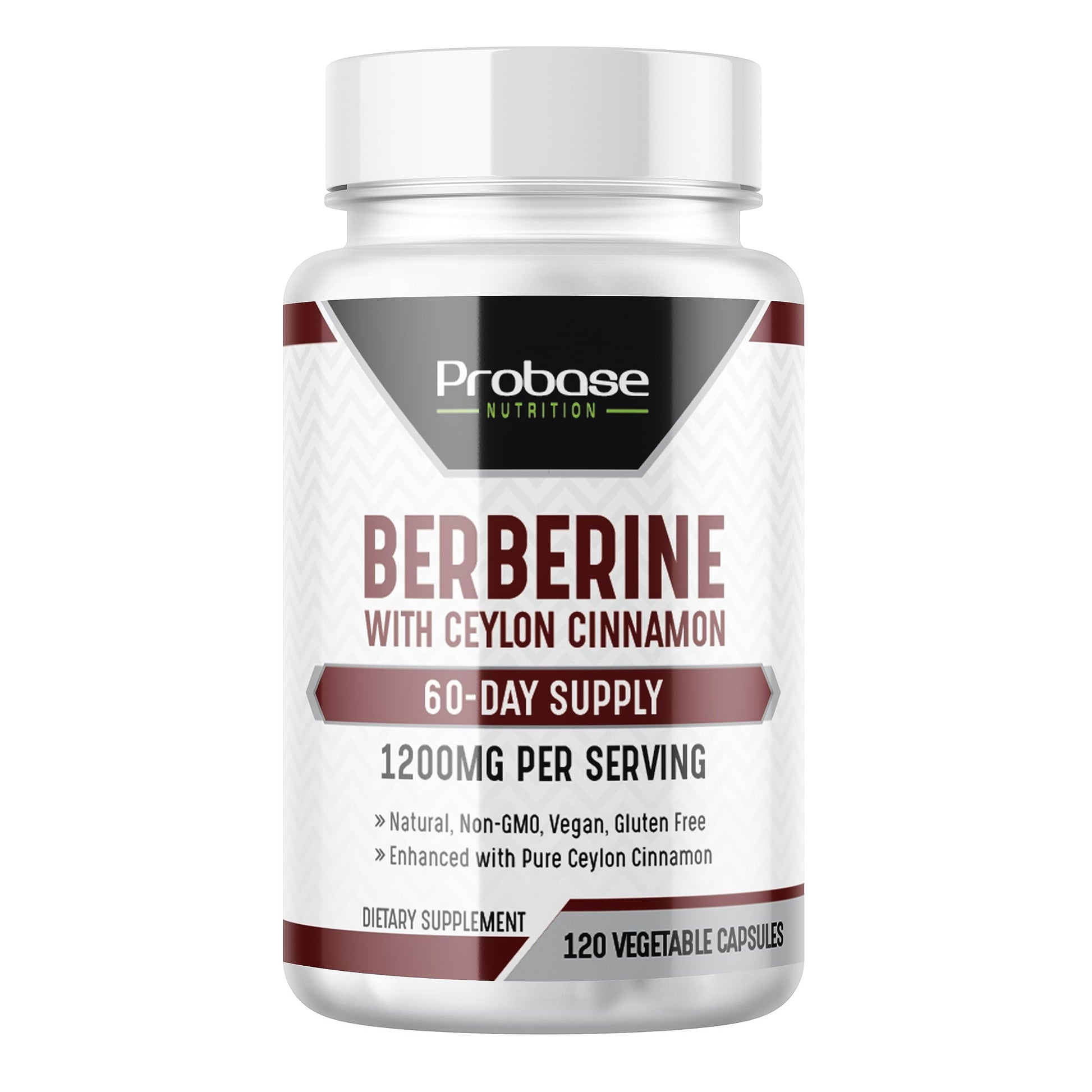 Probase Nutrition Berberine 1200mg with Ceylon Cinnamon Extract Capsule, 120 Capsules