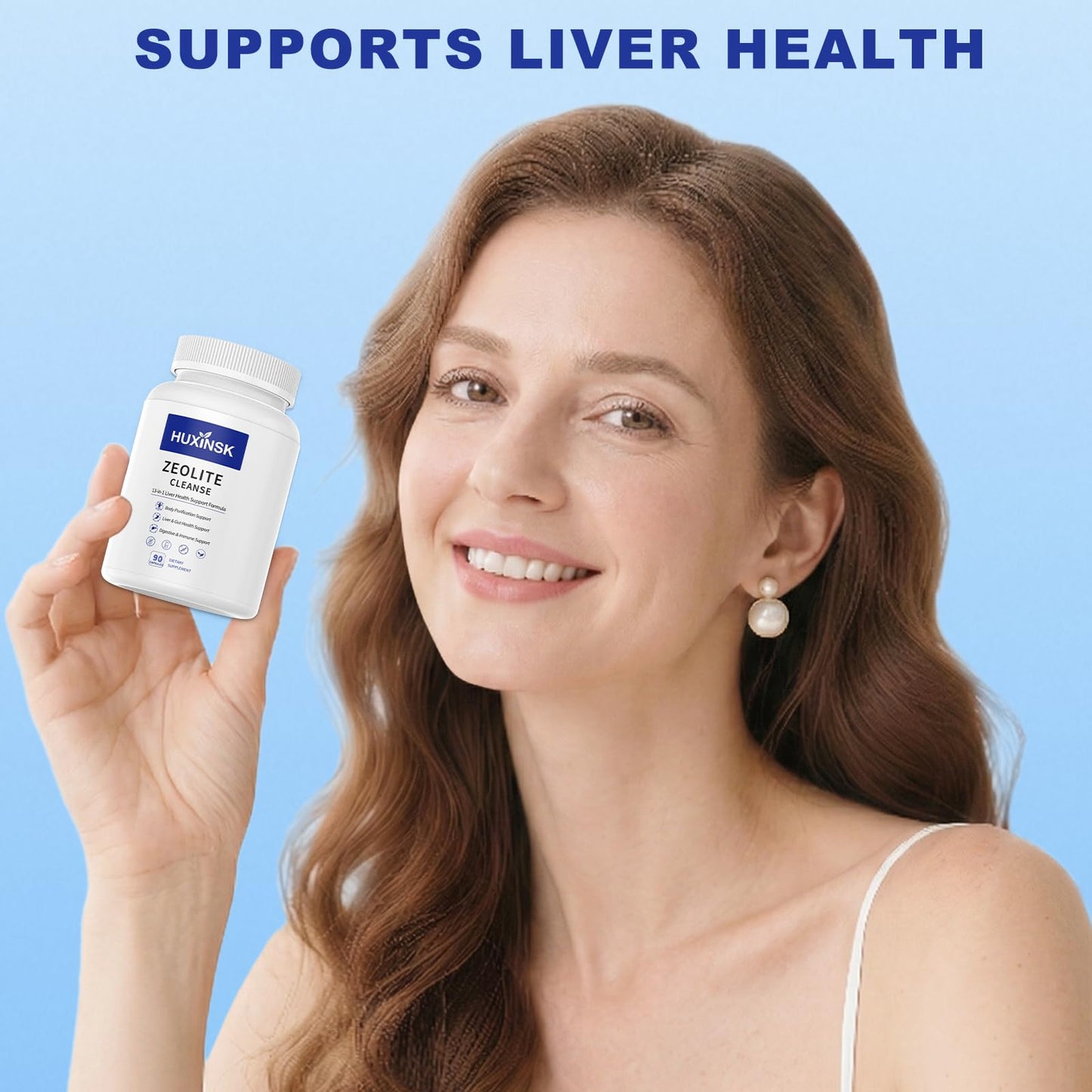 HUXINSK Zeolite Detox Supplement Capsule, 90 Capsules