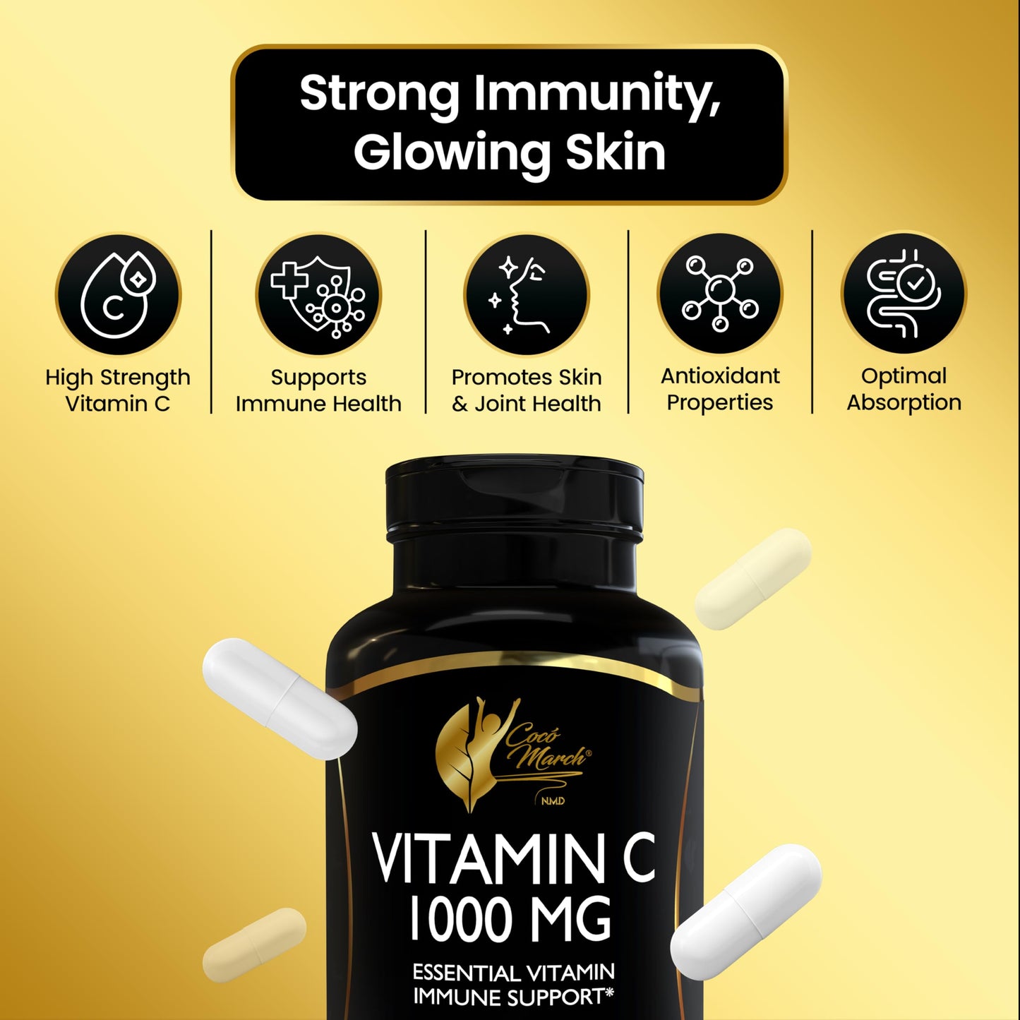 Cocó March N.M.D Vitamin C 1000mg Veg Capsules, 120 Capsules