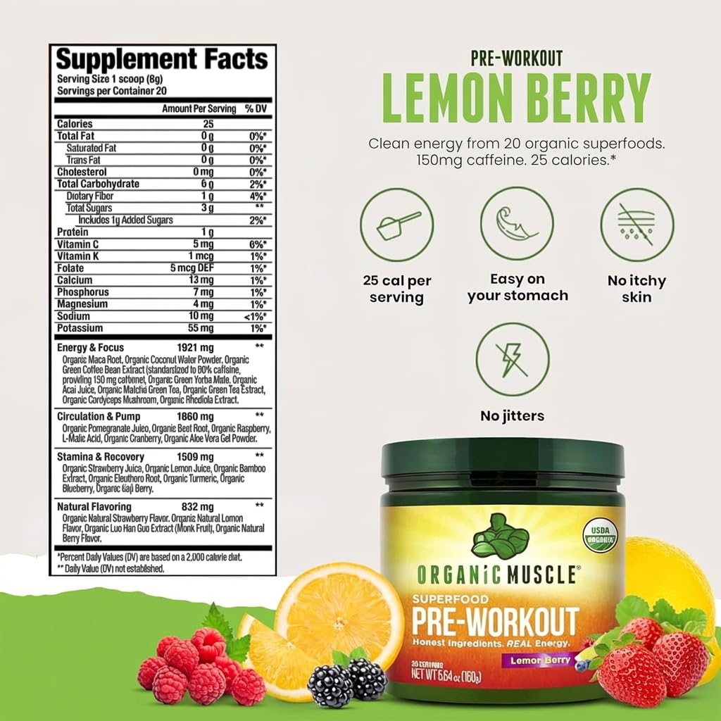 Organic Muscle Organic Pre Workout Powder 5.64