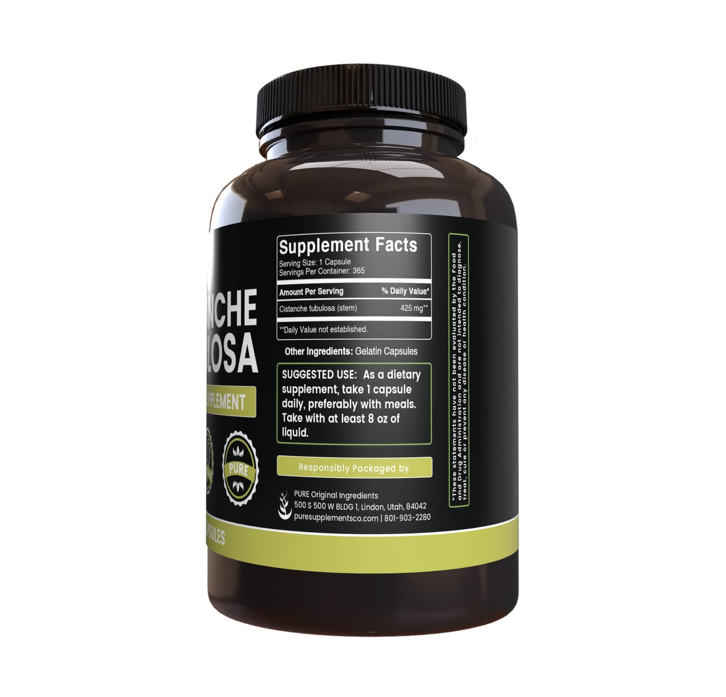 PURE ORIGINAL INGREDIENTS Cistanche Tubulosa Capsule, 365 Capsules