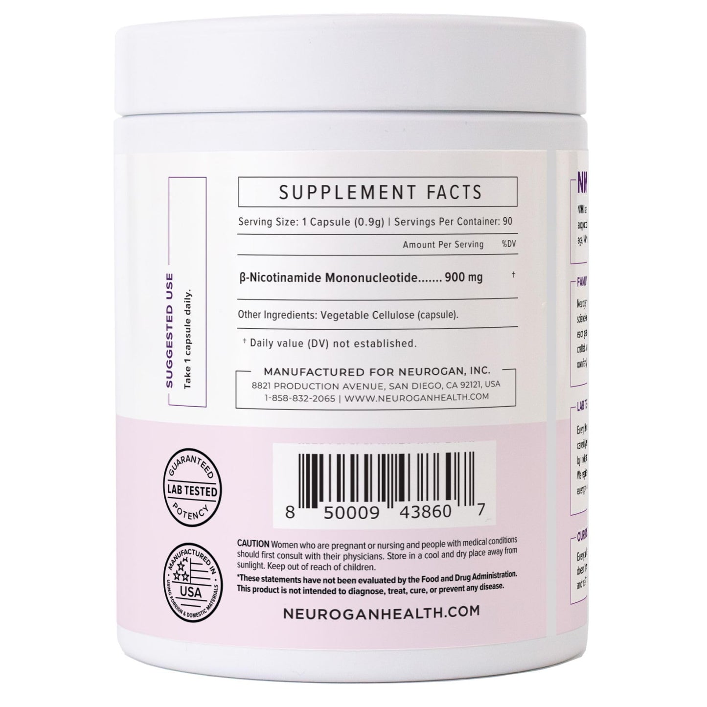 Neurogan Beta NMN (β-NMN) Supplement, 90 Capsules