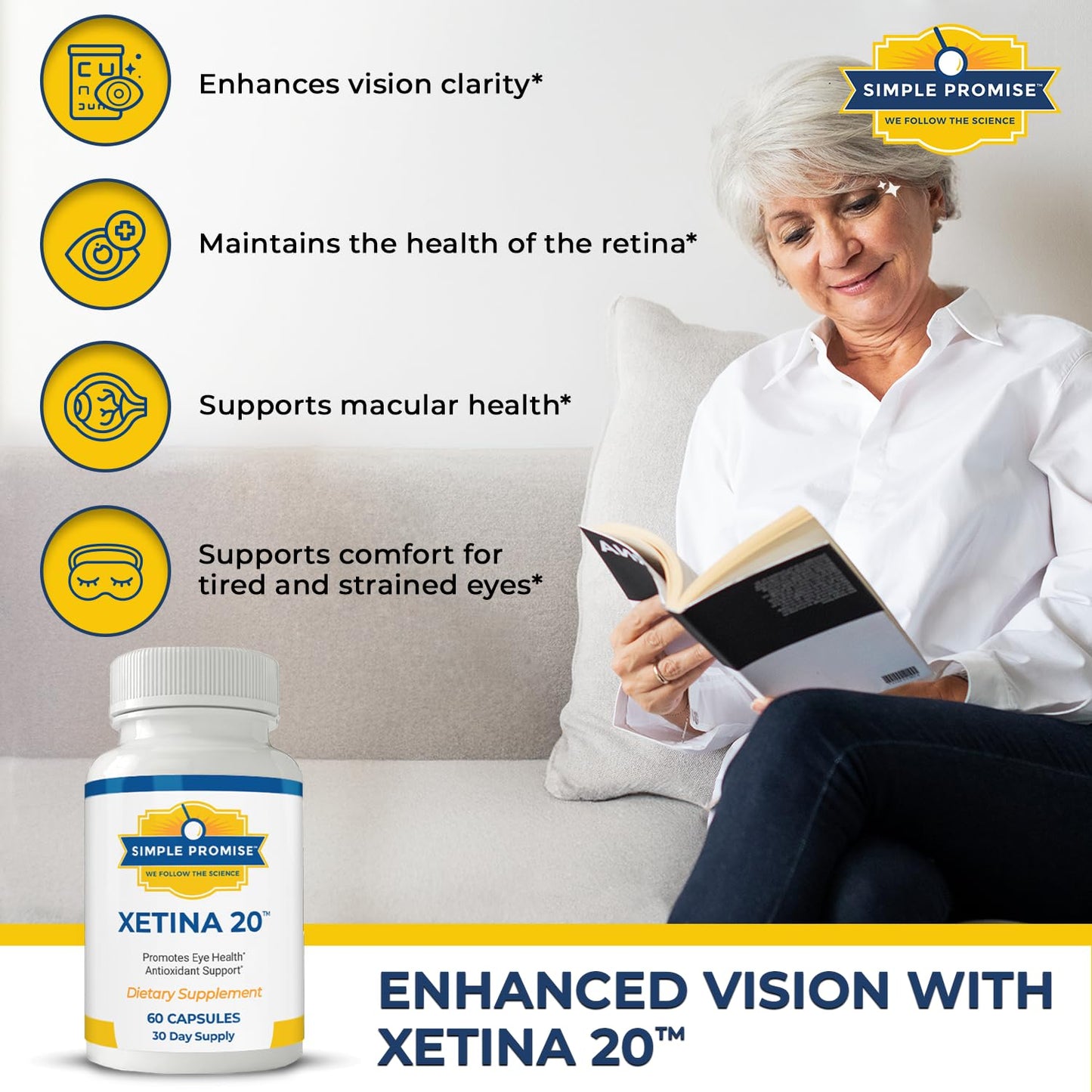 Simple Promise Xetina 20 Lutein and Zeaxanthin Supplements 60 Capsules