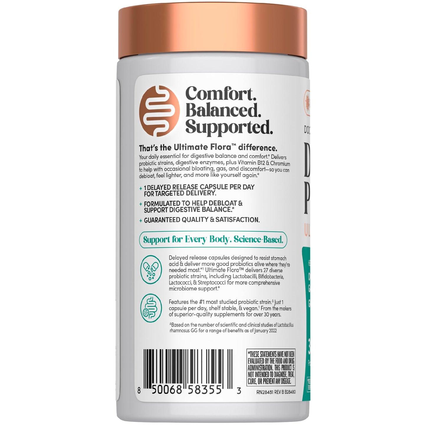 Renew Life Ultimate Flora Debloat Probiotic Capsule, 30 Count
