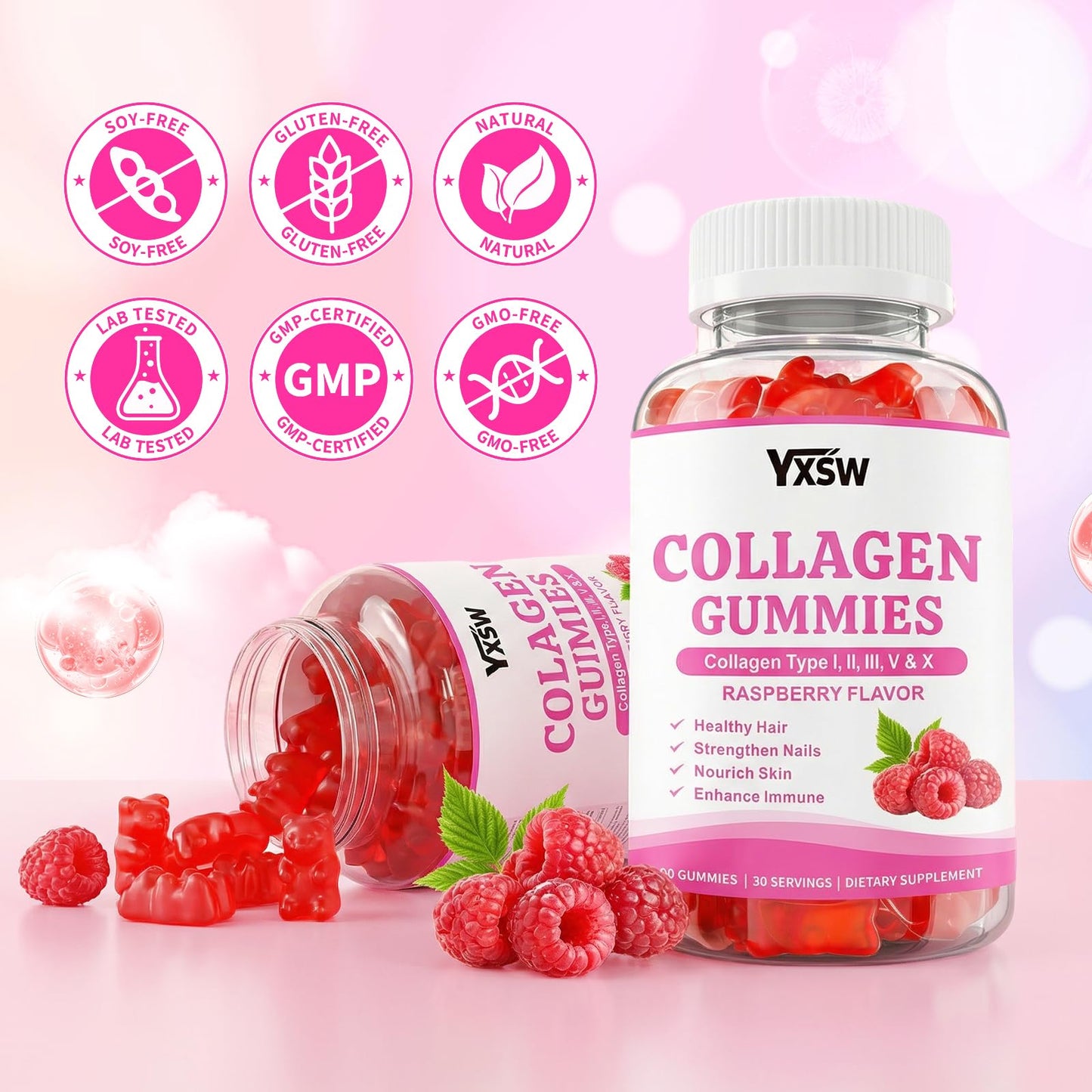 YXSW Collagen Gummies, 60 Count