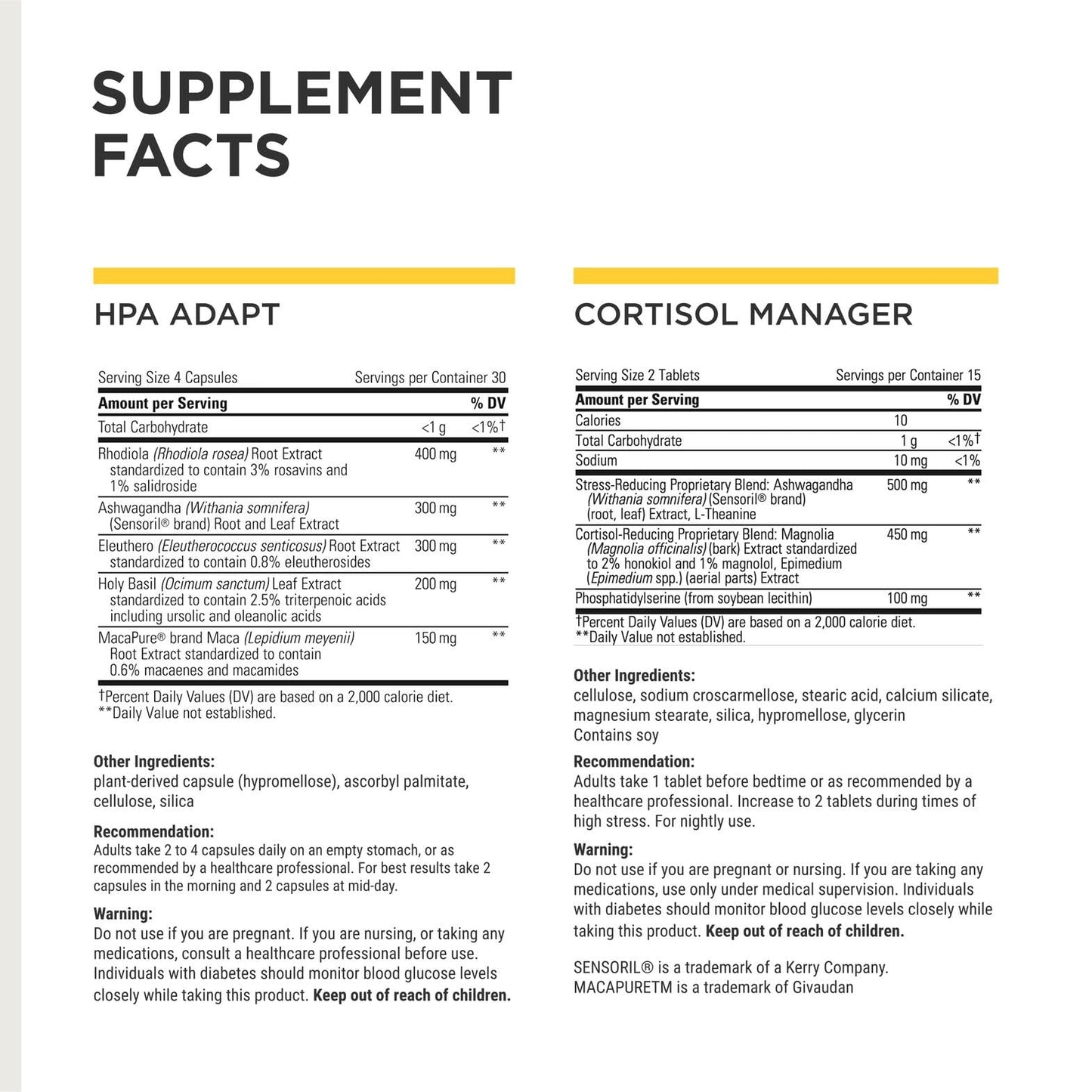 Integrative Therapeutics Cortisol Manager & HPA Adapt Tablets, 150