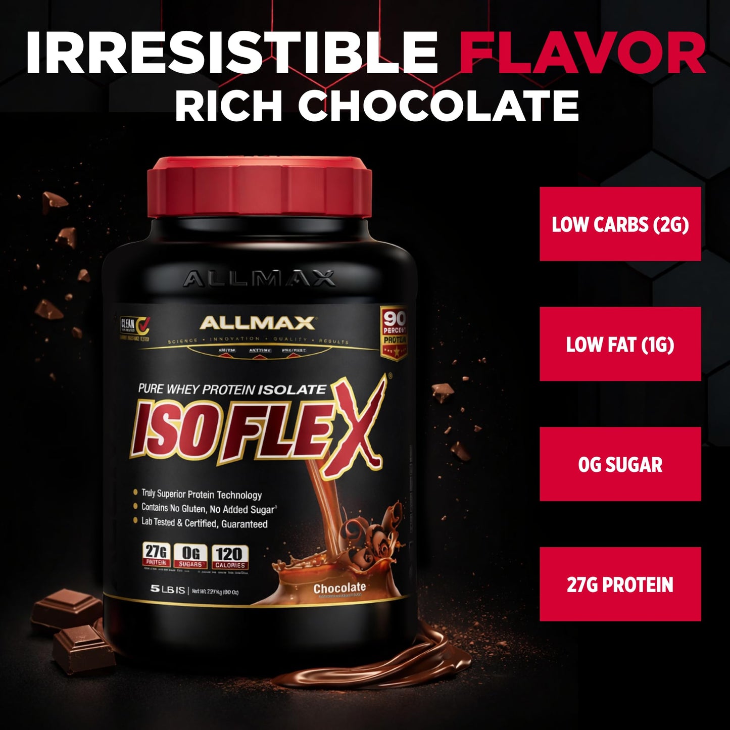 ALLMAX ISOFLEX Pure Whey Isolate Protein Powder 80 Servings