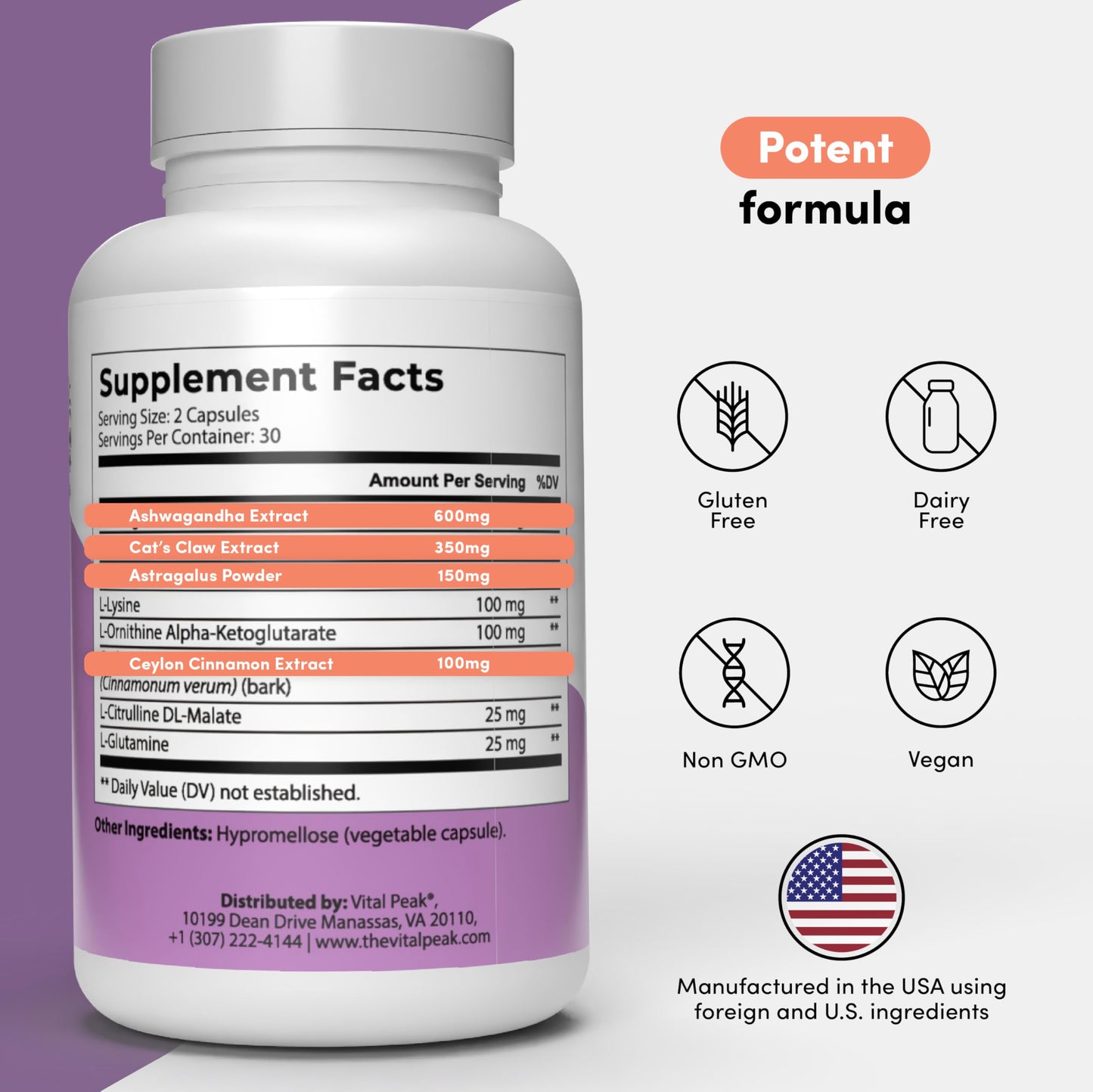Vital Peak Longevity Peak Capsules 60 Count