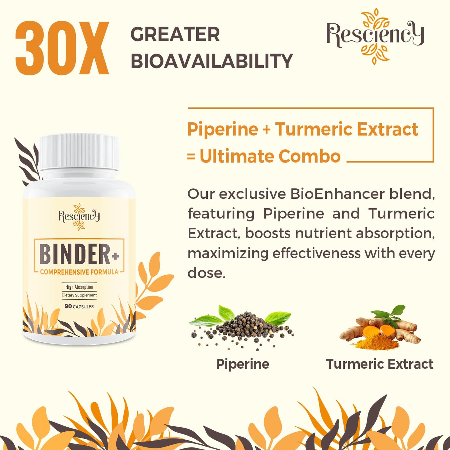 Resciency Detox Binder Supplement Activated Charcoal, Zeolite, Bentonite Clay, Milk Thistle, Proprietary Blends - Liver & Gut, Max Absorption, 180 Capsules