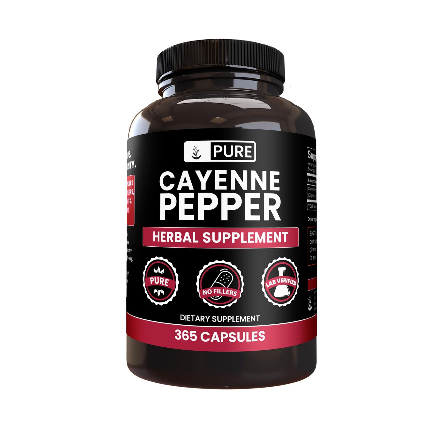 PURE ORIGINAL INGREDIENTS Cayenne Pepper Capsules 365 Count