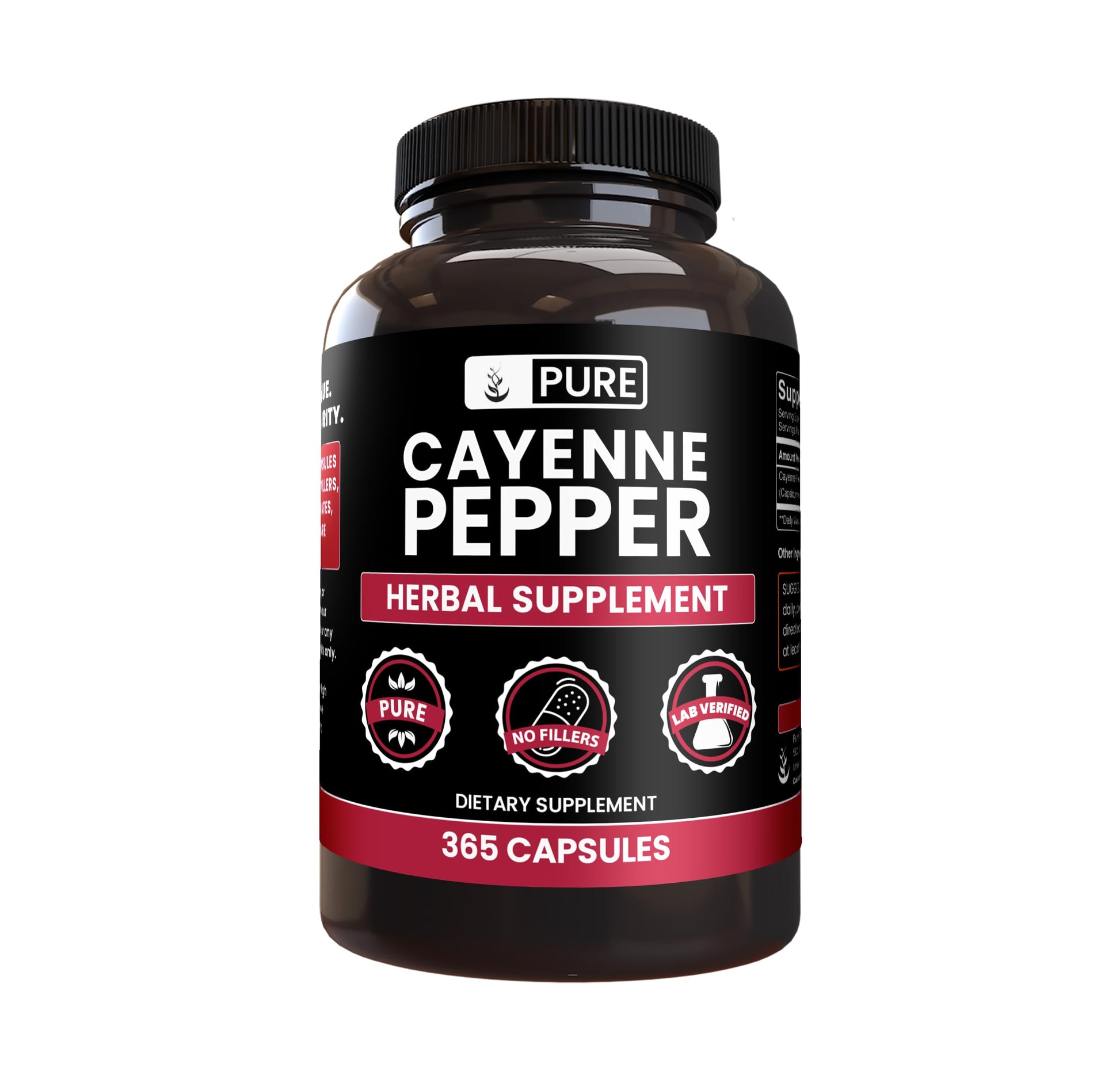 PURE ORIGINAL INGREDIENTS Cayenne Pepper Capsules 365 Count