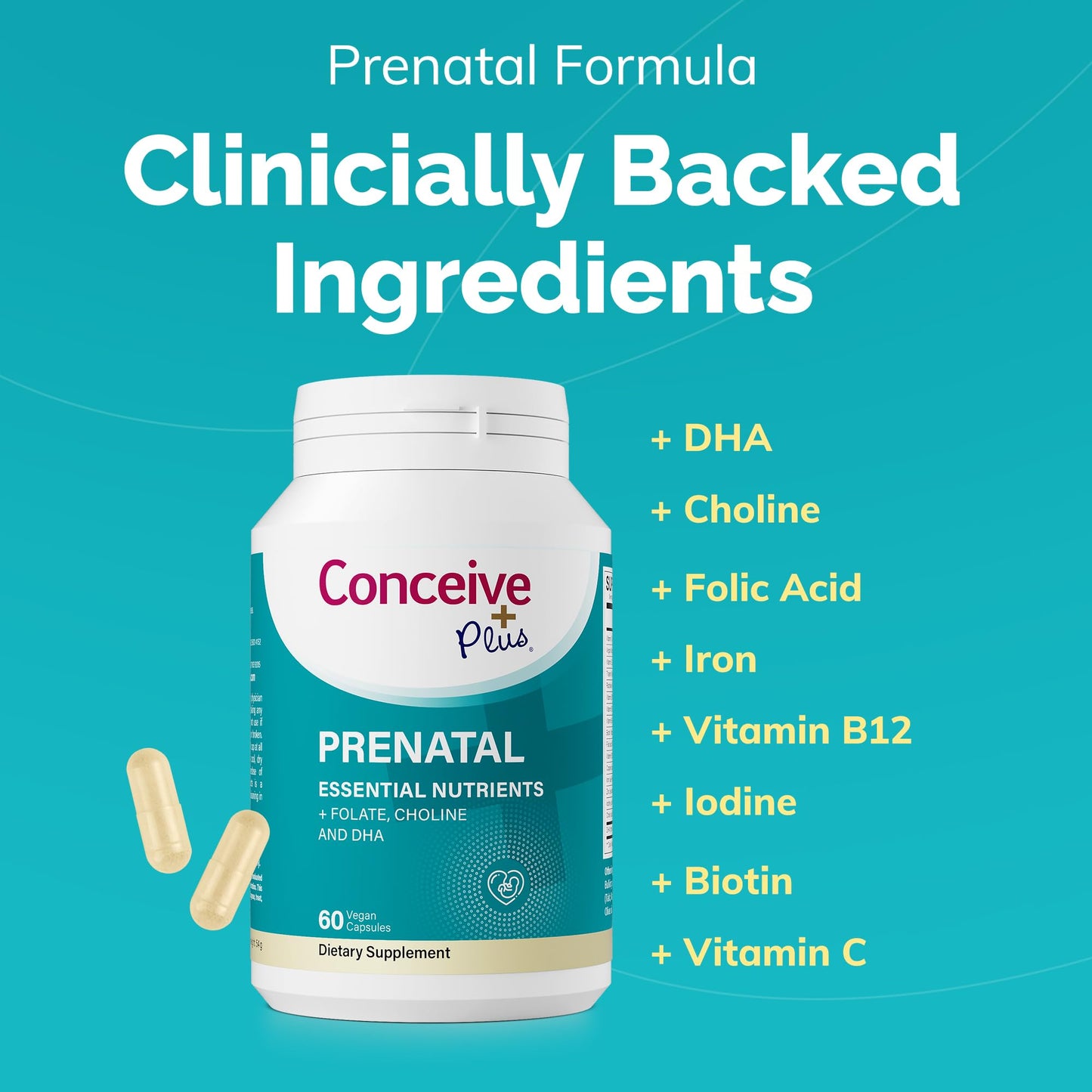 Conceive Plus Prenatal Vitamins Capsules 60 Count