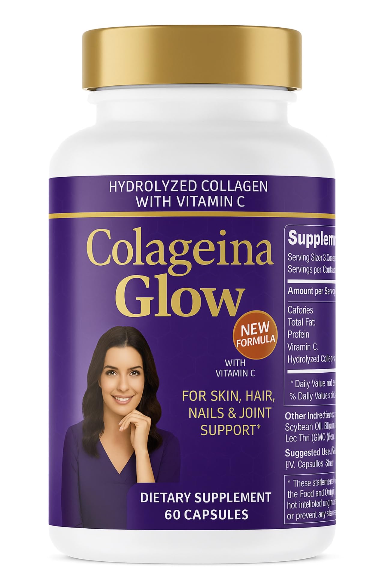 Generic Colageina Glow Hydrolyzed Collagen Supplement 60 Capsules