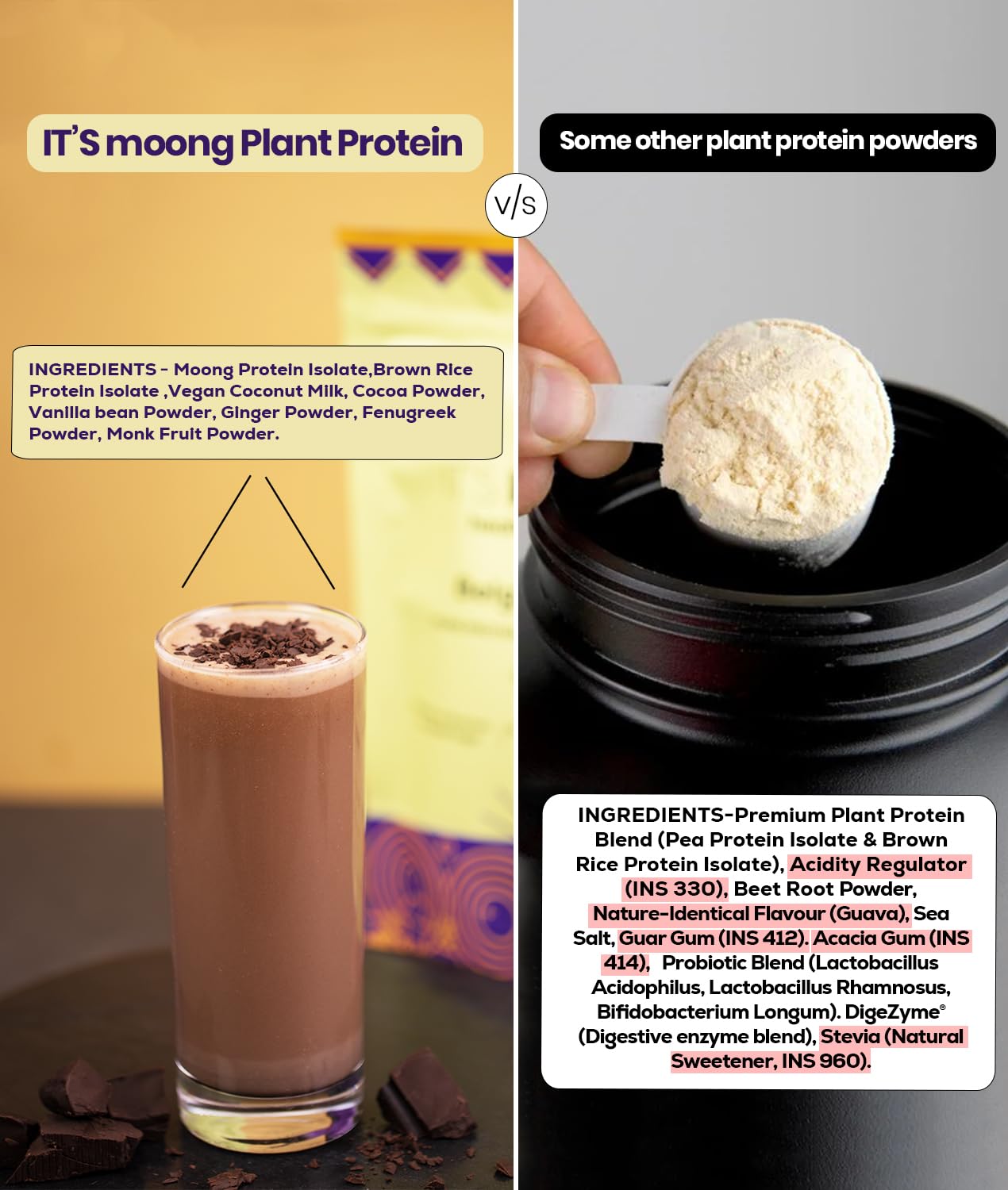 IT'S moong healthy protein Mung Bean & Brown Rice Isolate Plant Protein Powder, Belgian Chocolate, 1.1 lb