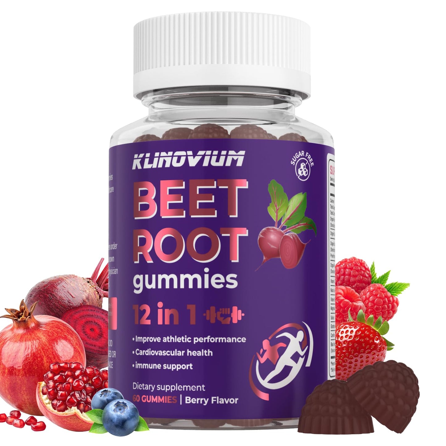 Klinovium Nitric Oxide Beet Root Gummies 60 Count