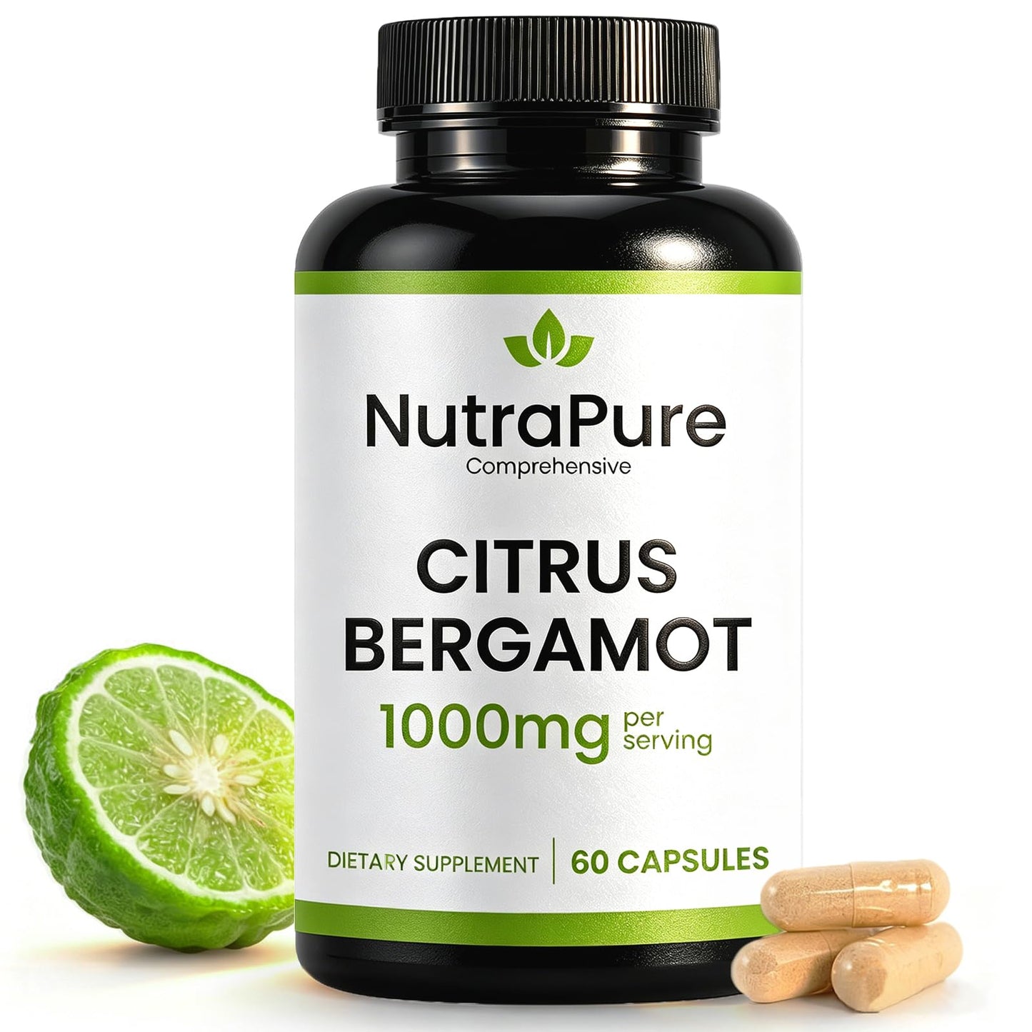 Nutrapure Comprehensive Citrus Bergamot Supplement for Cholesterol, 1000mg, 60 Capsules