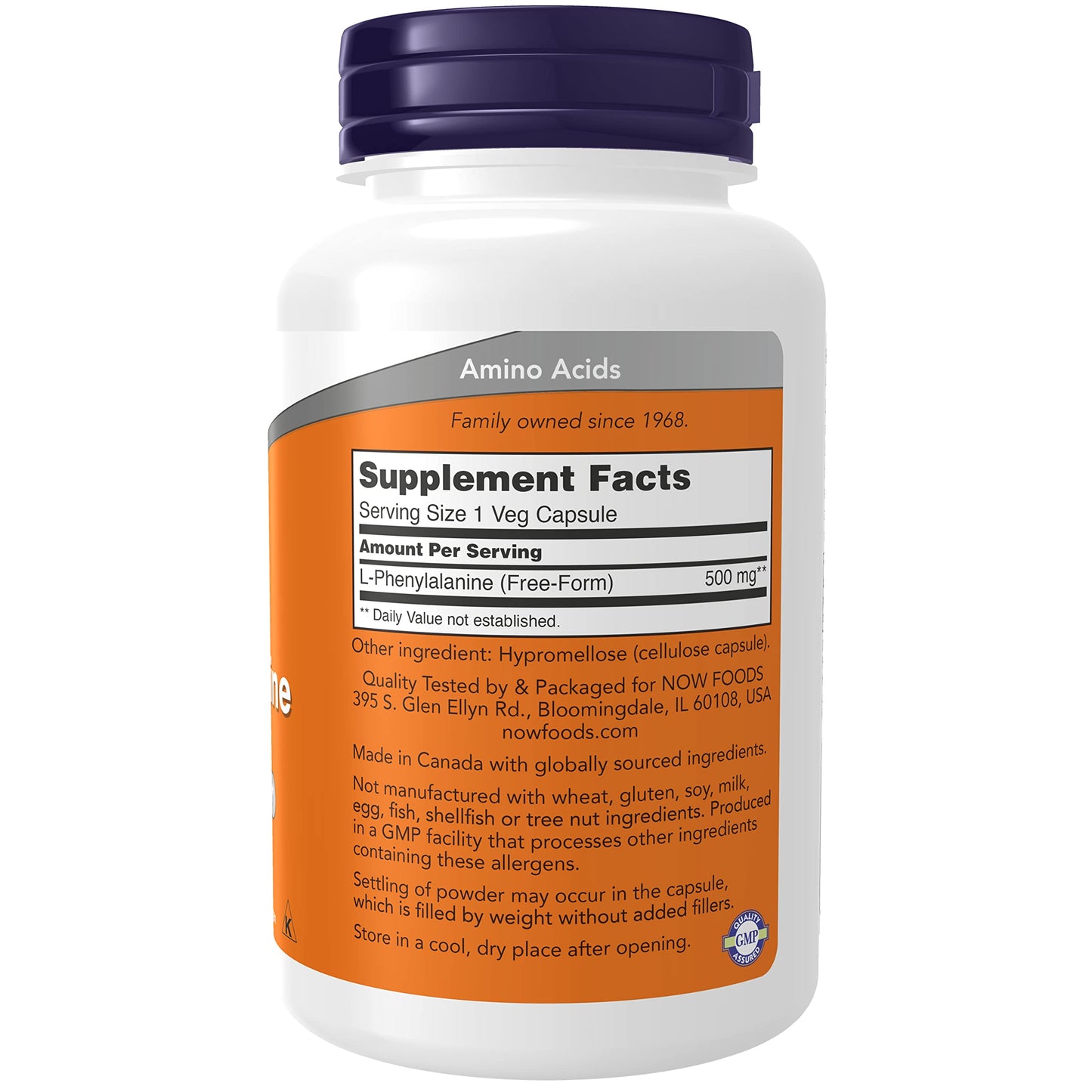 NOW Foods L-Phenylalanine 500mg Capsule 120 Capsules