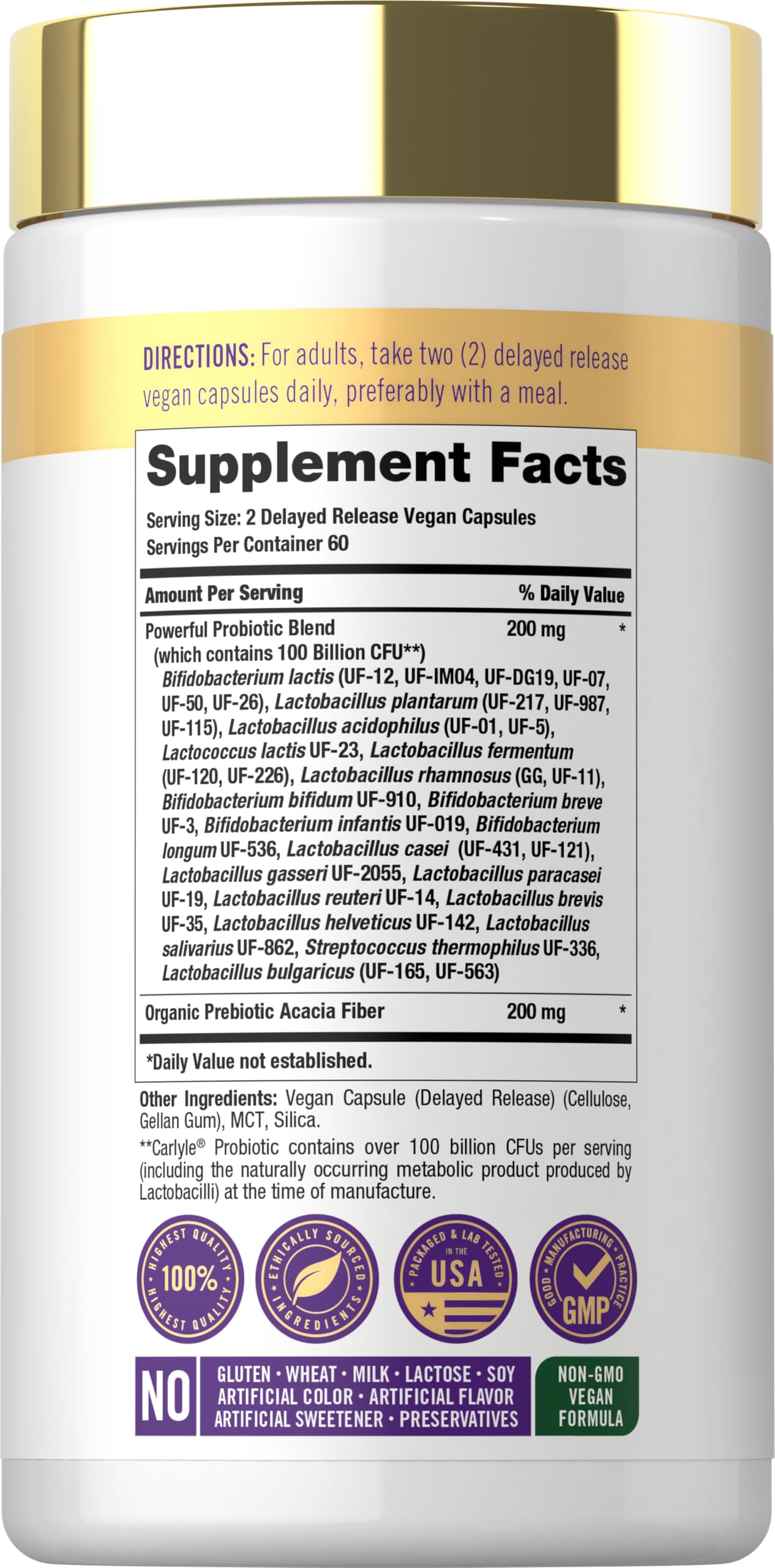 Carlyle Probiotic 100 Billion CFU Capsule, 120 Capsules