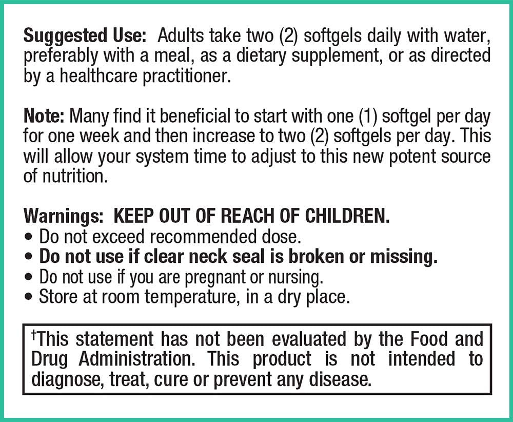 Peak Pure & Natural Peak Golden Oil Cold Pressed Organic Black Seed Oil Supplement Capsules, 60 Count
