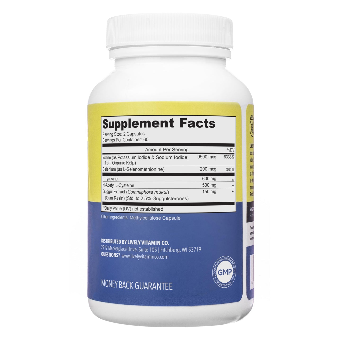 LIVELY VITAMIN CO Thyroid TLC - 3 Types of Iodine 120 Capsules