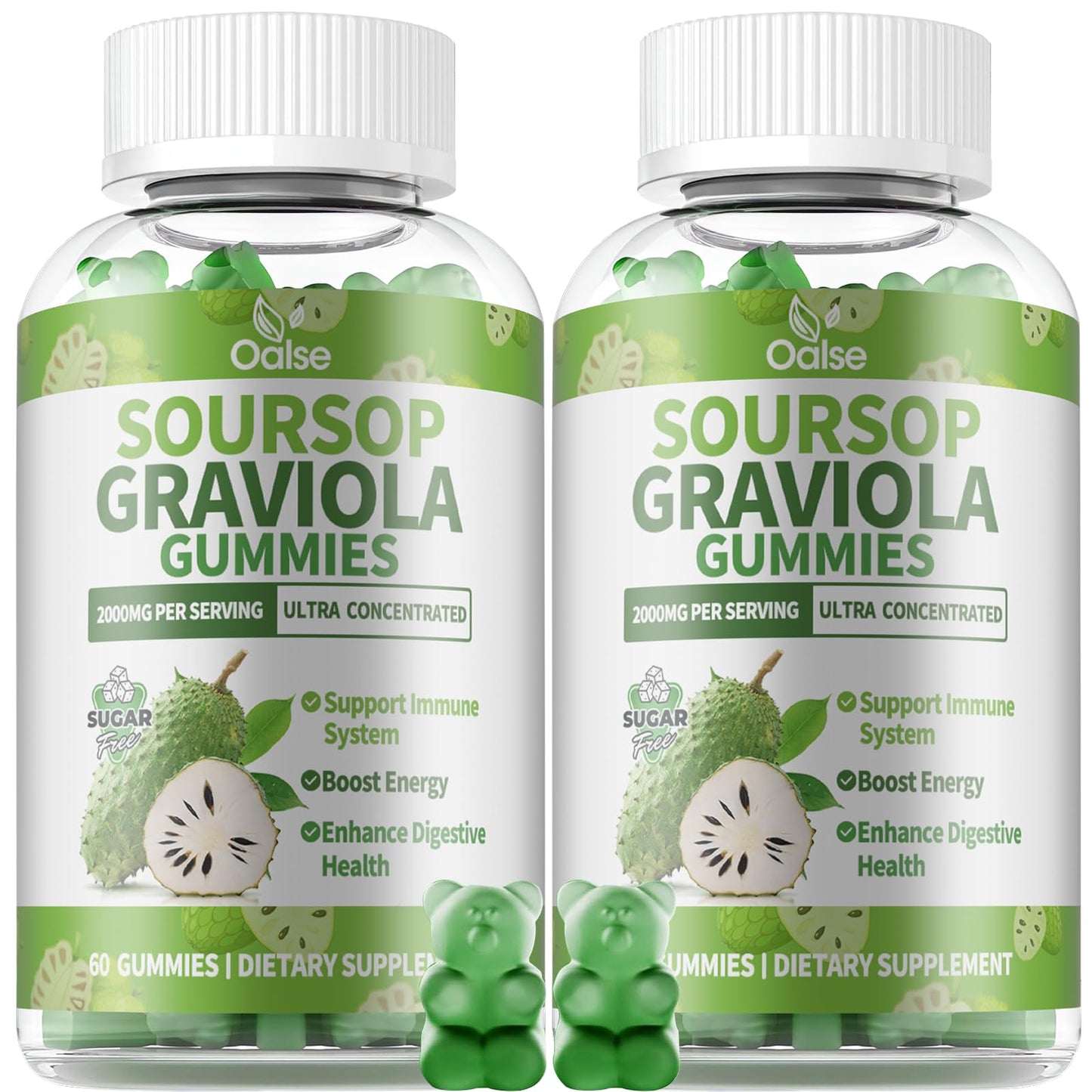 OALSE Soursop Graviola Gummies with Vitamin C and Zinc 120 Count