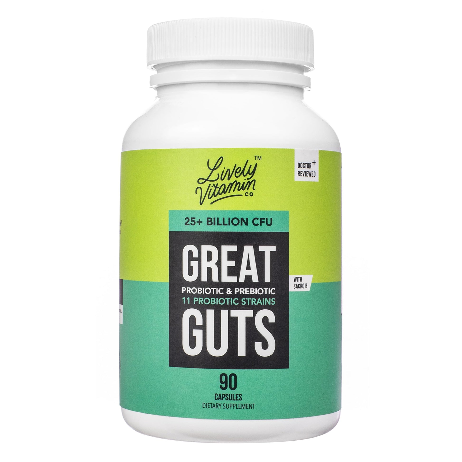 LIVELY VITAMIN CO Great Guts Probiotic 25 Billion CFU Capsule, 90 Count