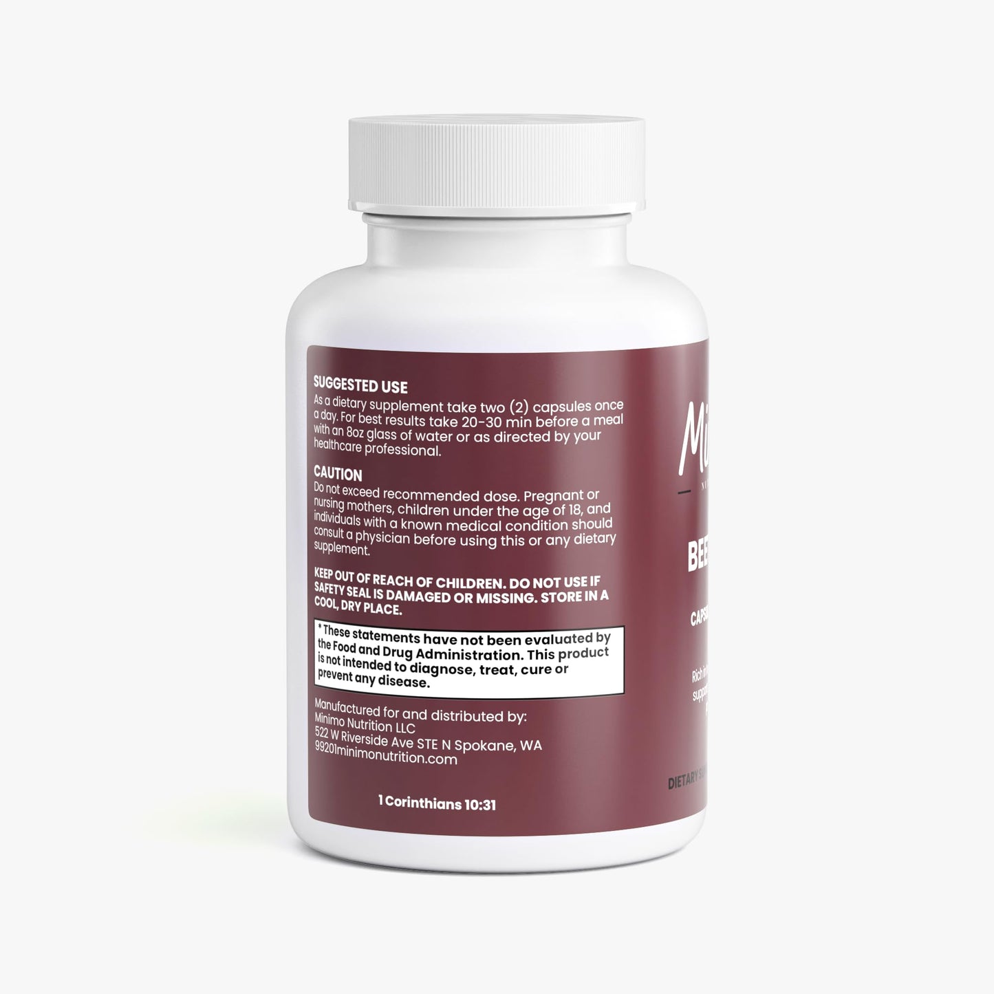 Minimo Nutrition Organic Beetroot Capsules, 60 Capsules
