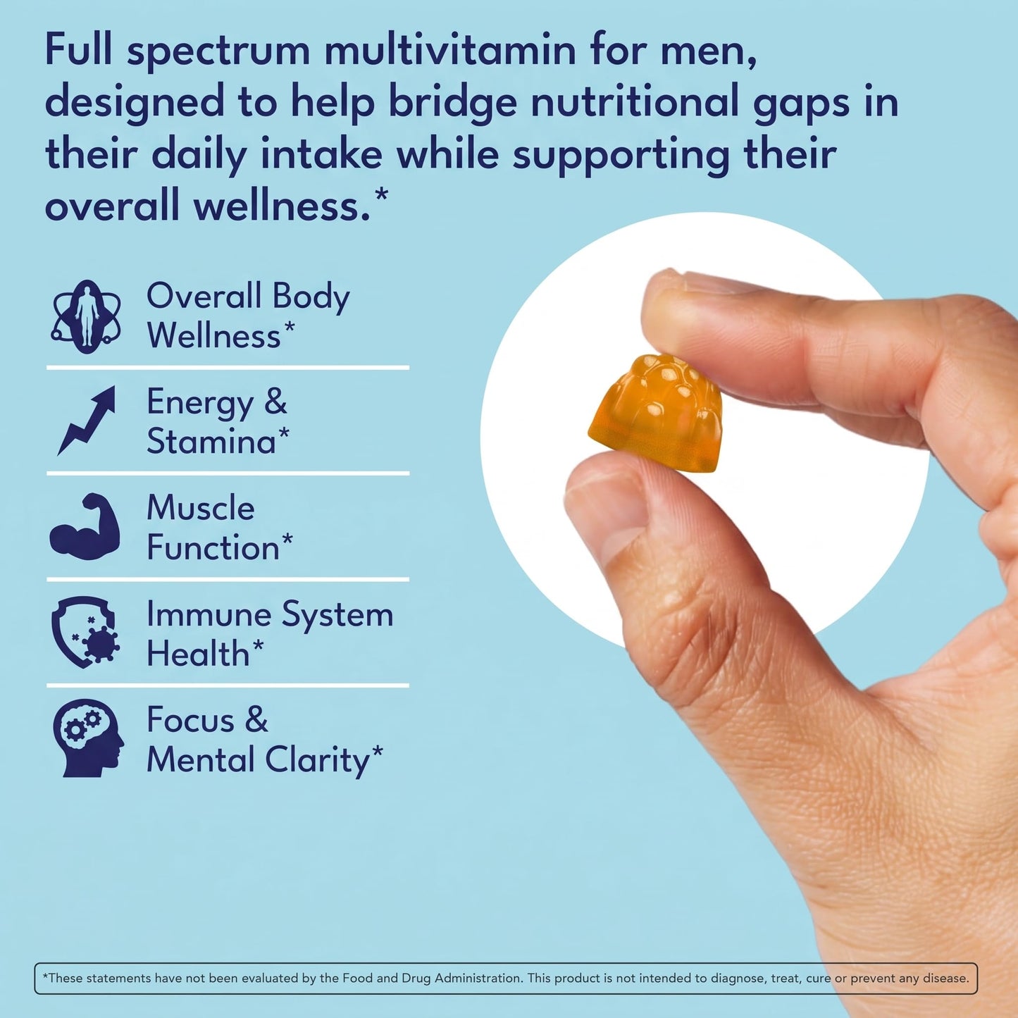 Sakoon Nutrition Men's Multivitamin Gummies with Probiotics and Prebiotics, 60 Count