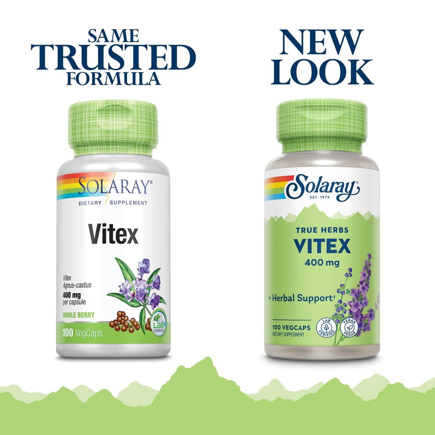 SOLARAY Vitex Chasteberry 400mg Capsules, 100 Count