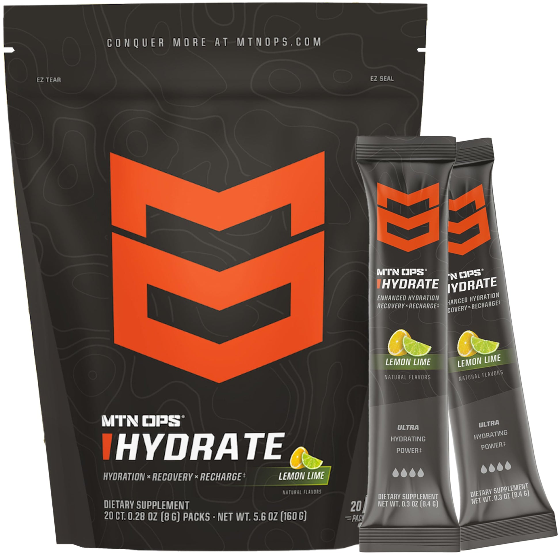 MTN OPS Hydrate Sugar Free Electrolyte Powder Lemon Lime, 6 Packets