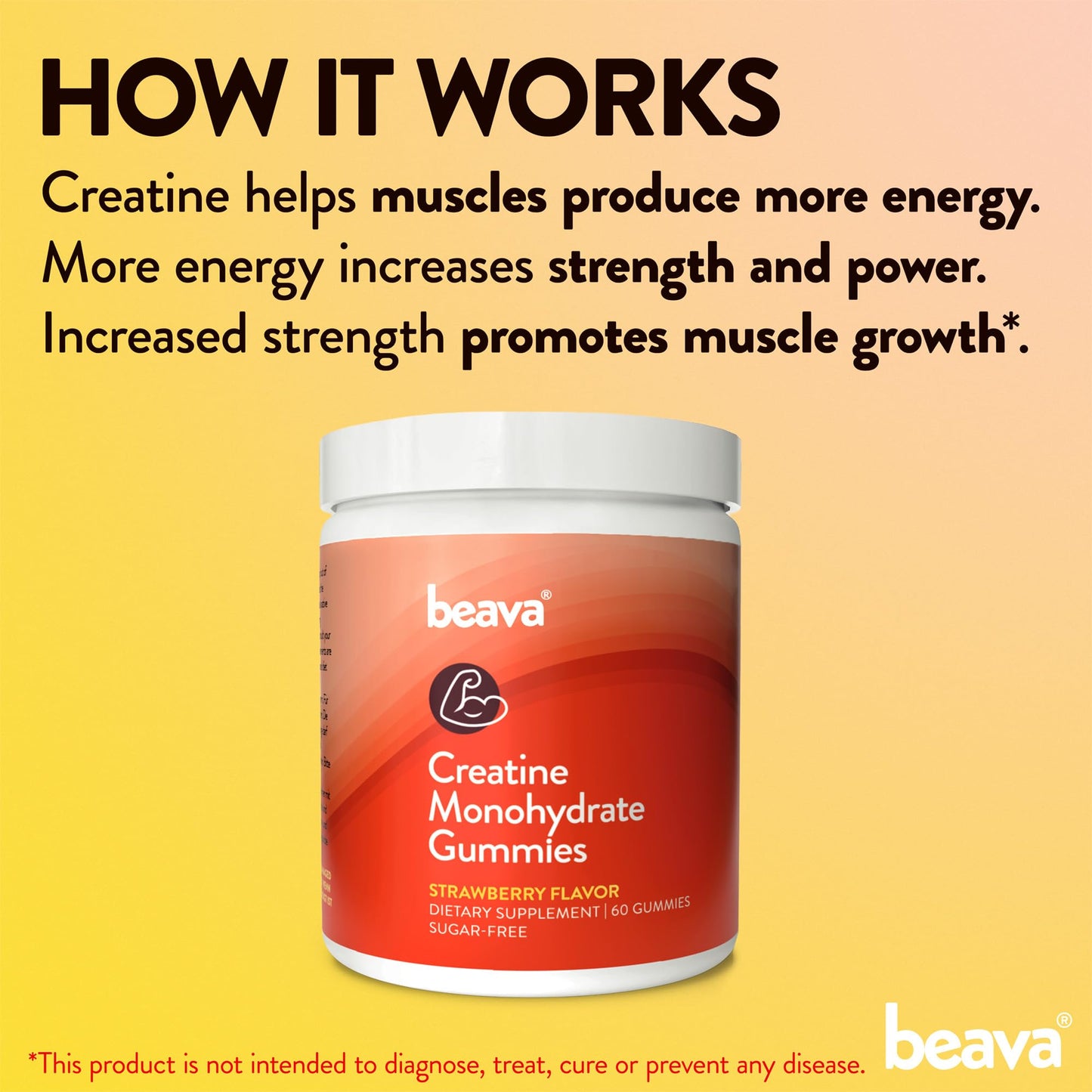 beava Creatine Monohydrate Gummies 90 Count