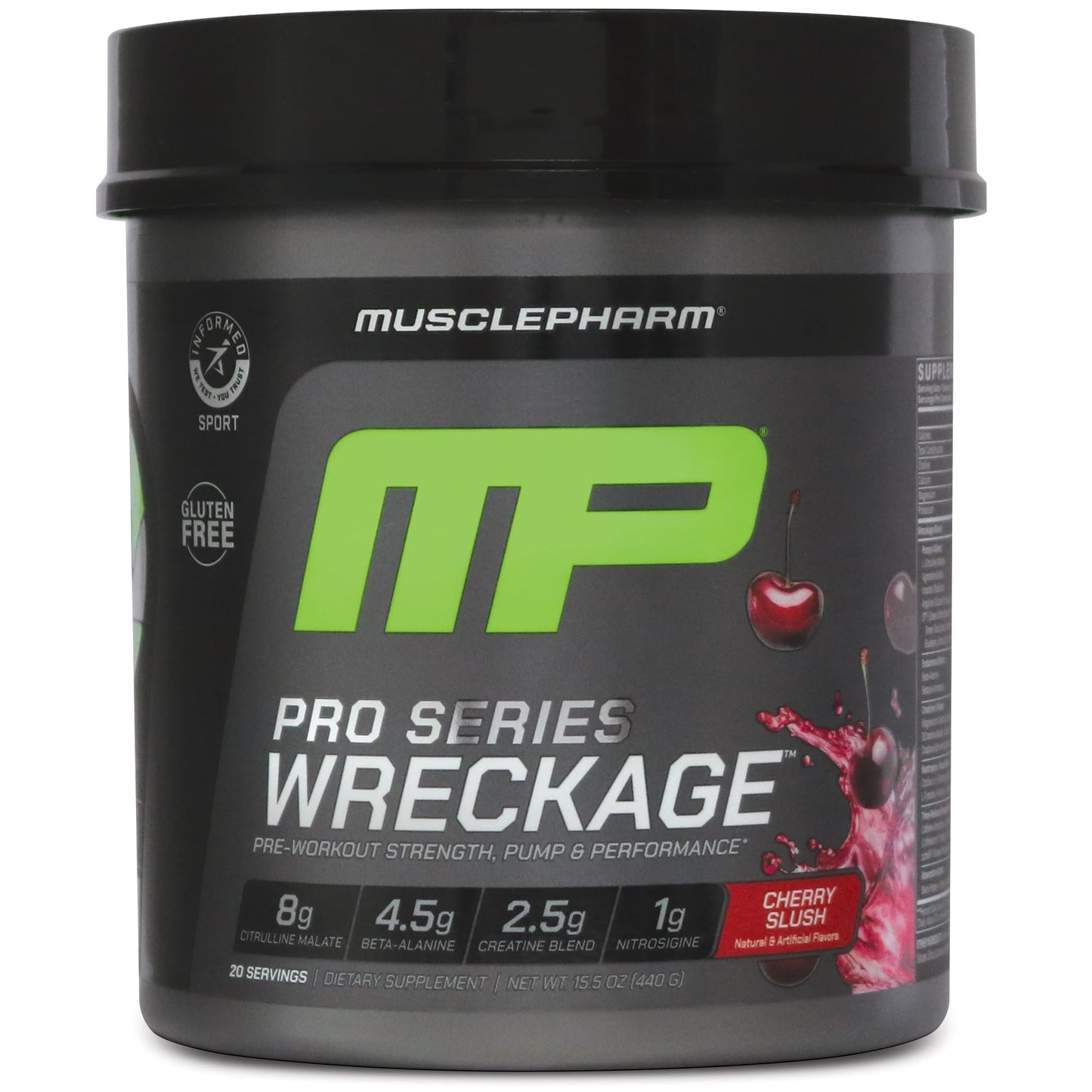 Muscle Pharm Pro Series Wreckage Pre Workout Powder Cherry Slush 15.52 Ounce